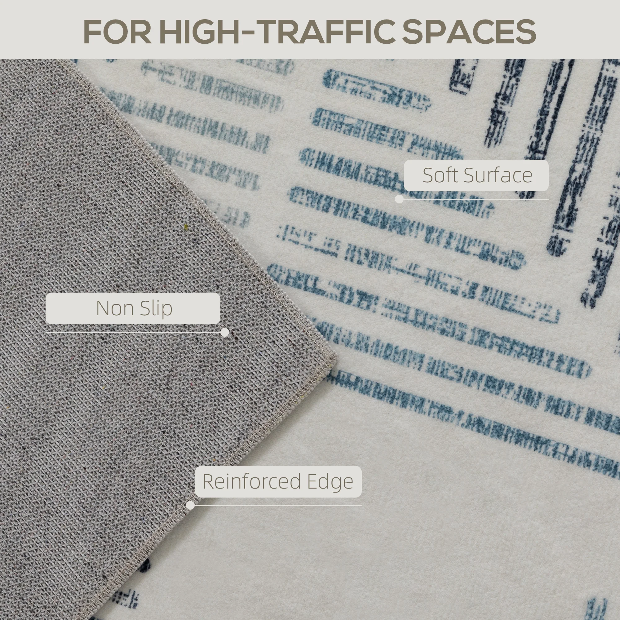 HOMCOM Non-Slip Large Rug for Living Room - Image 22