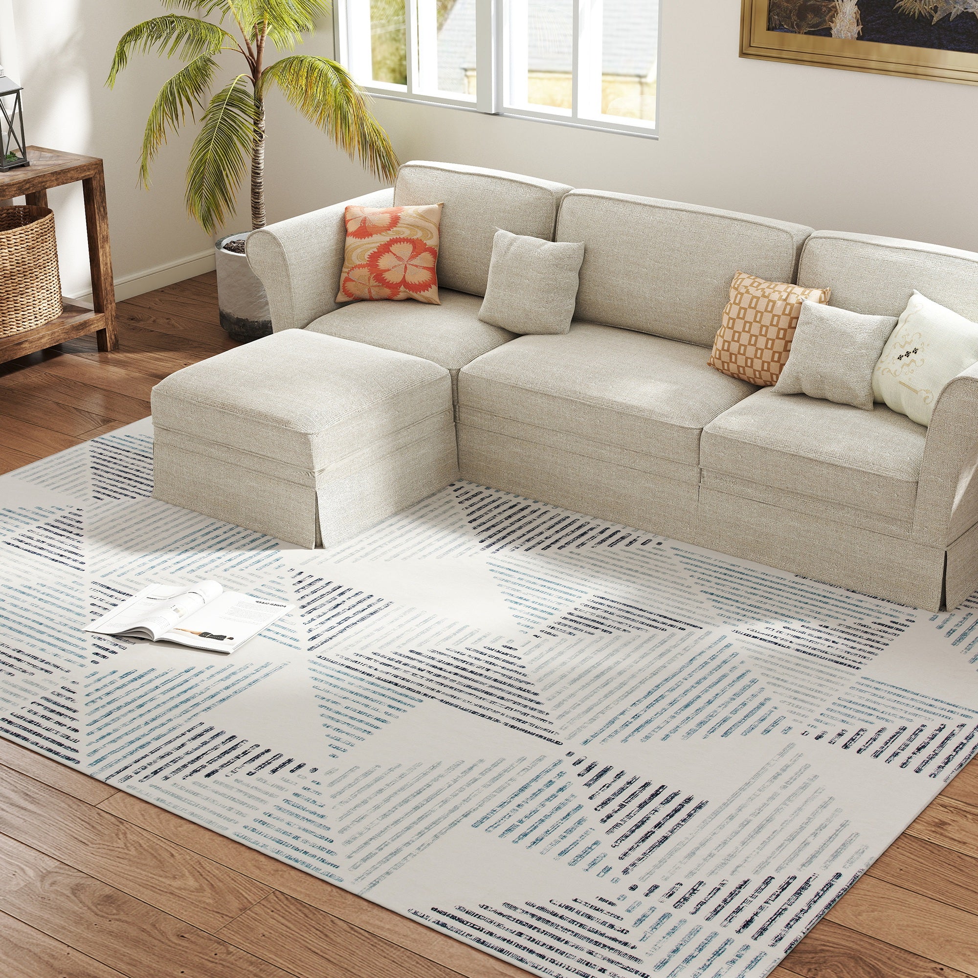 HOMCOM Non-Slip Large Rug for Living Room - Image 26