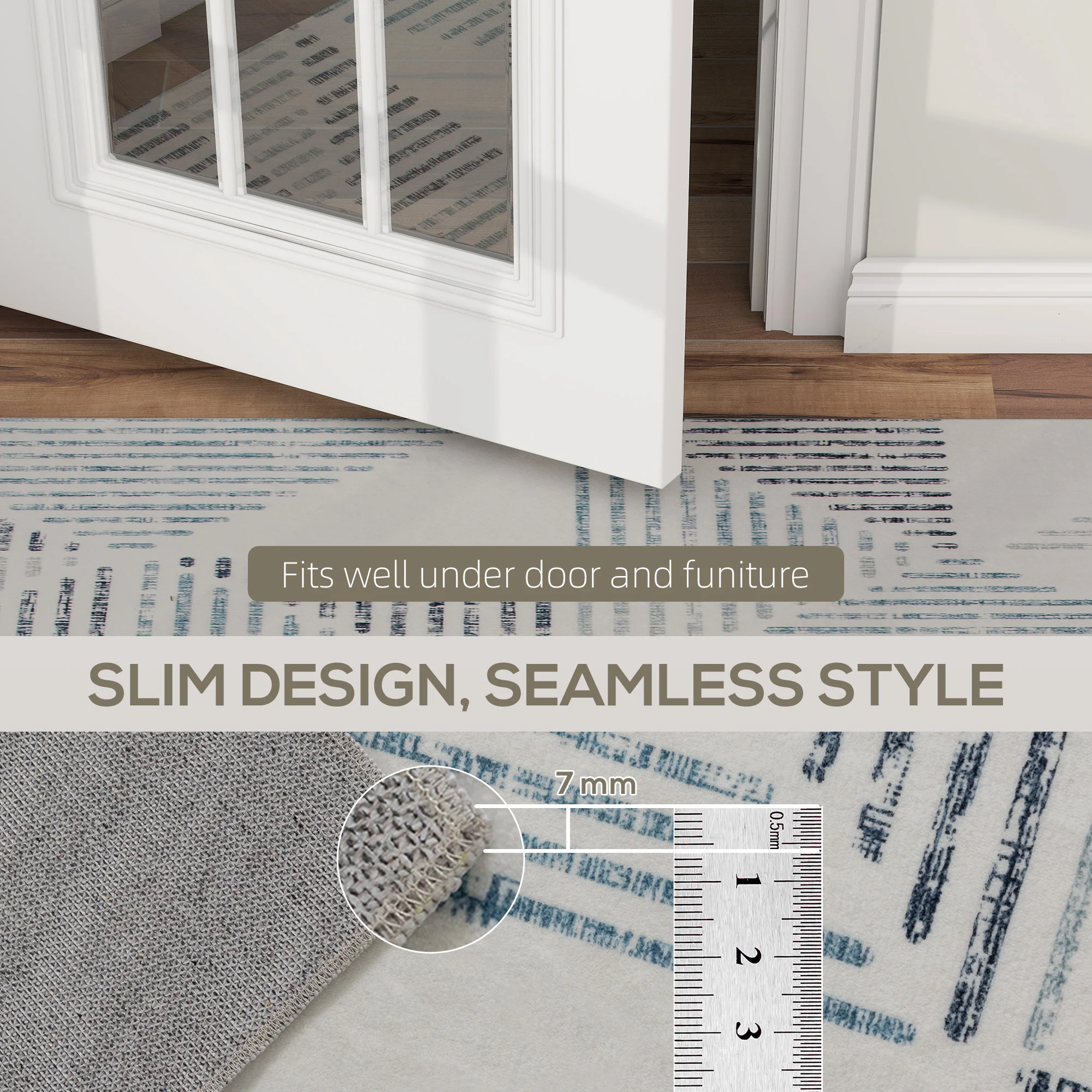 HOMCOM Non-Slip Large Rug for Living Room - Image 7