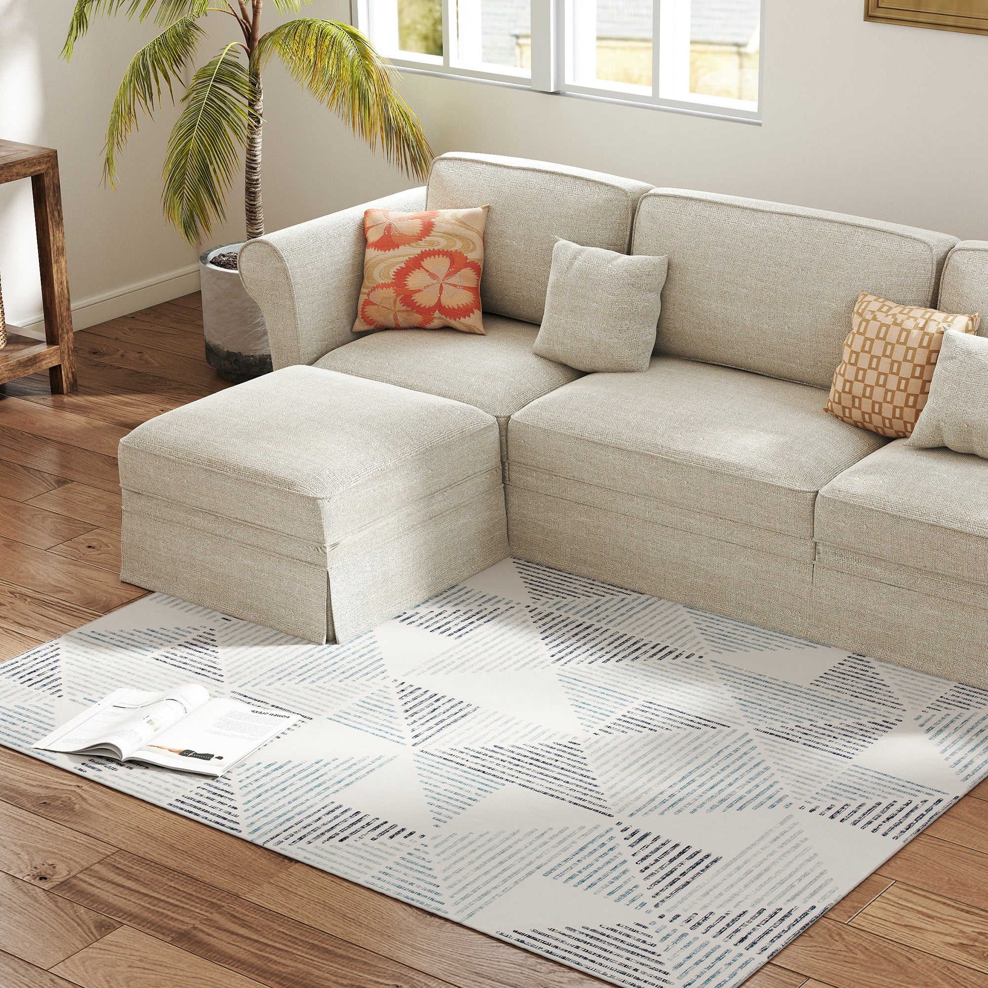 HOMCOM Non-Slip Large Rug for Living Room - Image 8