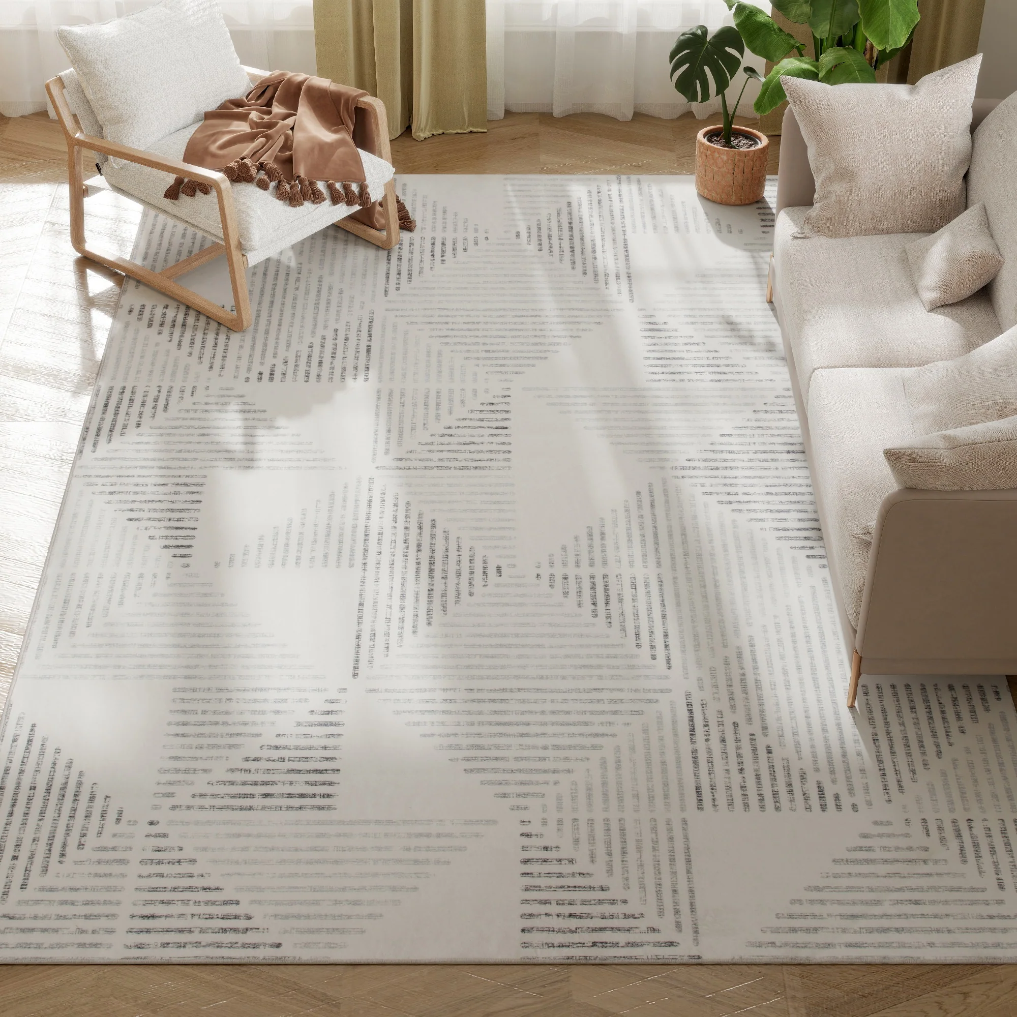 HOMCOM Non-Slip Large Rug for Living Room - Image 19
