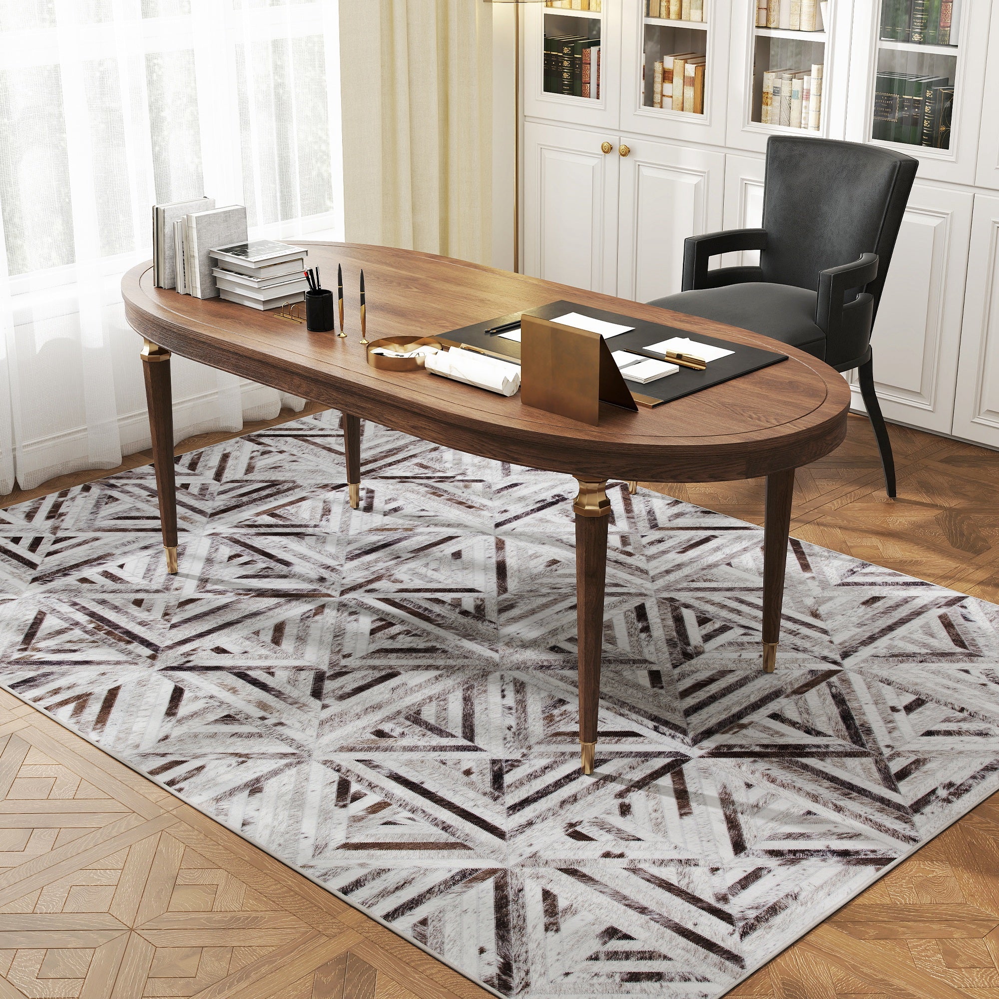 HOMCOM Non-Slip Washable Rug, Chenille Floor Carpet For Living Room, - Image 18