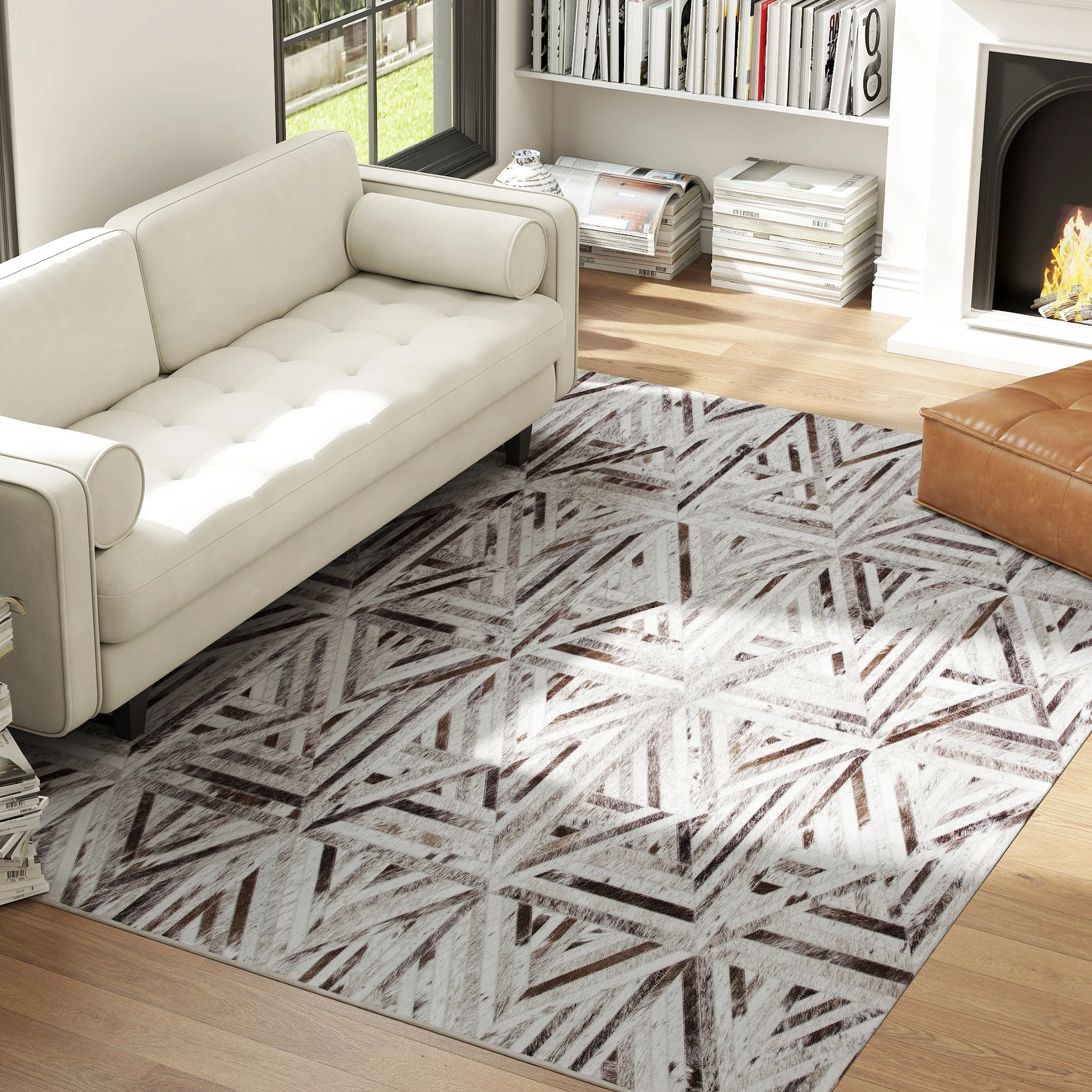 HOMCOM Non-Slip Washable Rug, Chenille Floor Carpet For Living Room, - Image 20
