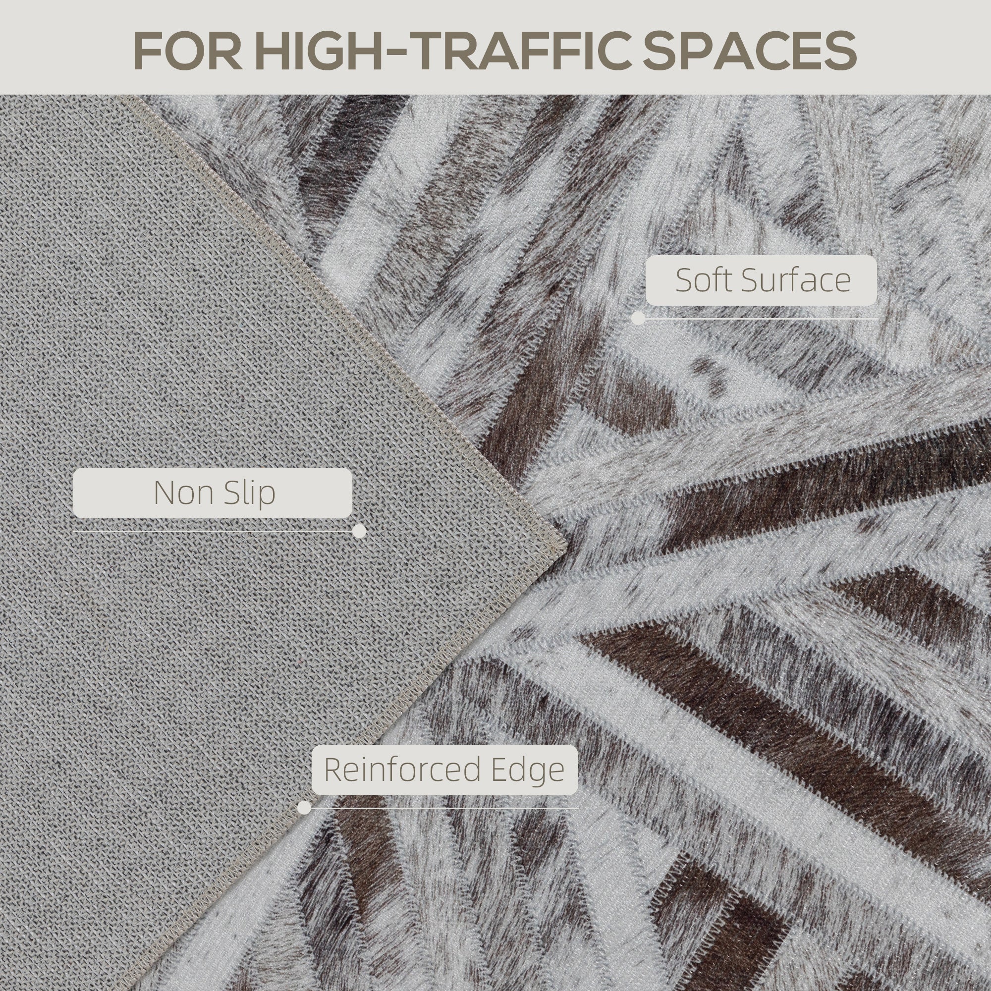 HOMCOM Non-Slip Washable Rug, Chenille Floor Carpet For Living Room, - Image 22