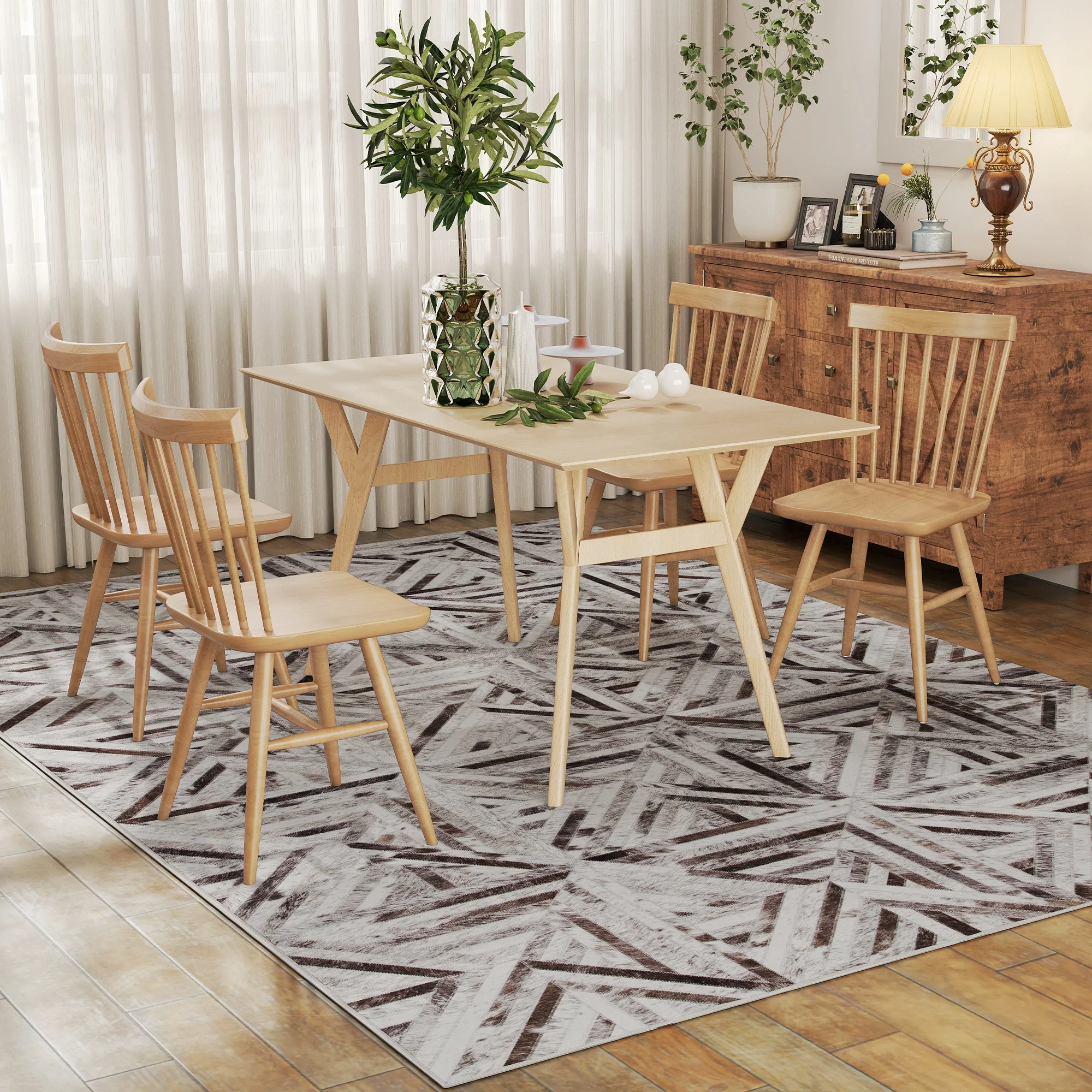 HOMCOM Non-Slip Washable Rug, Chenille Floor Carpet For Living Room, - Image 27