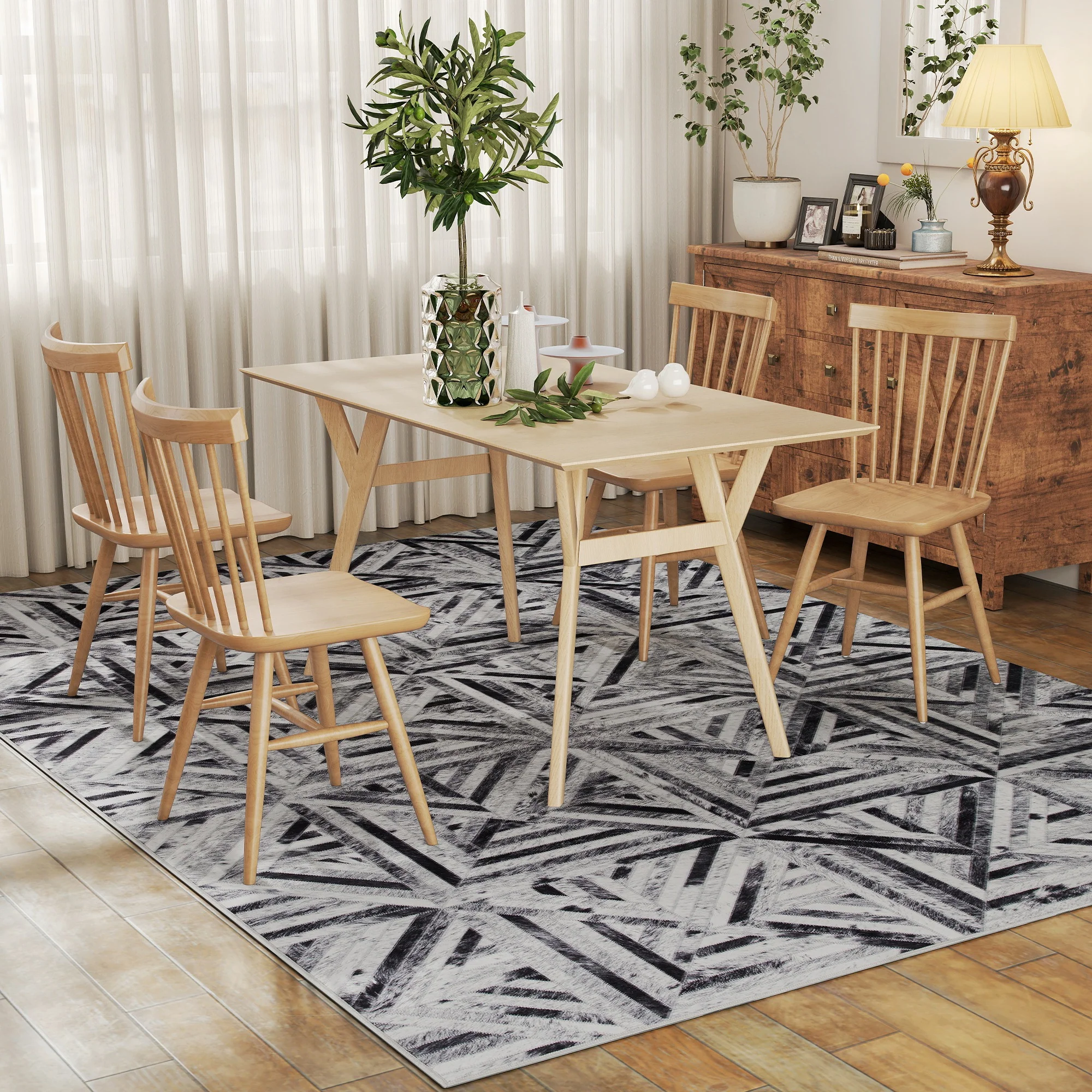 HOMCOM Non-Slip Washable Rug, Chenille Floor Carpet For Living Room, - Image 27