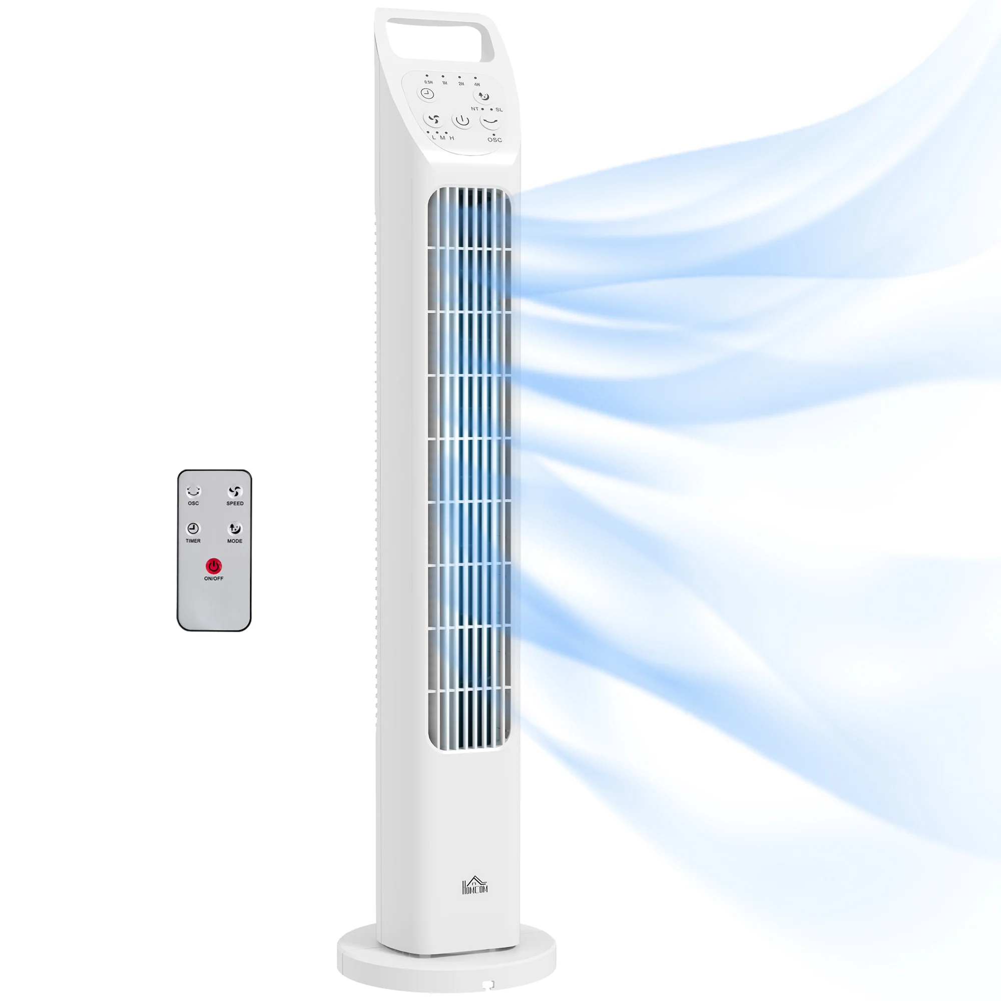 HOMCOM Oscillating Tower Fan Floor Fan With 4H Timer For Home Office - Image 10