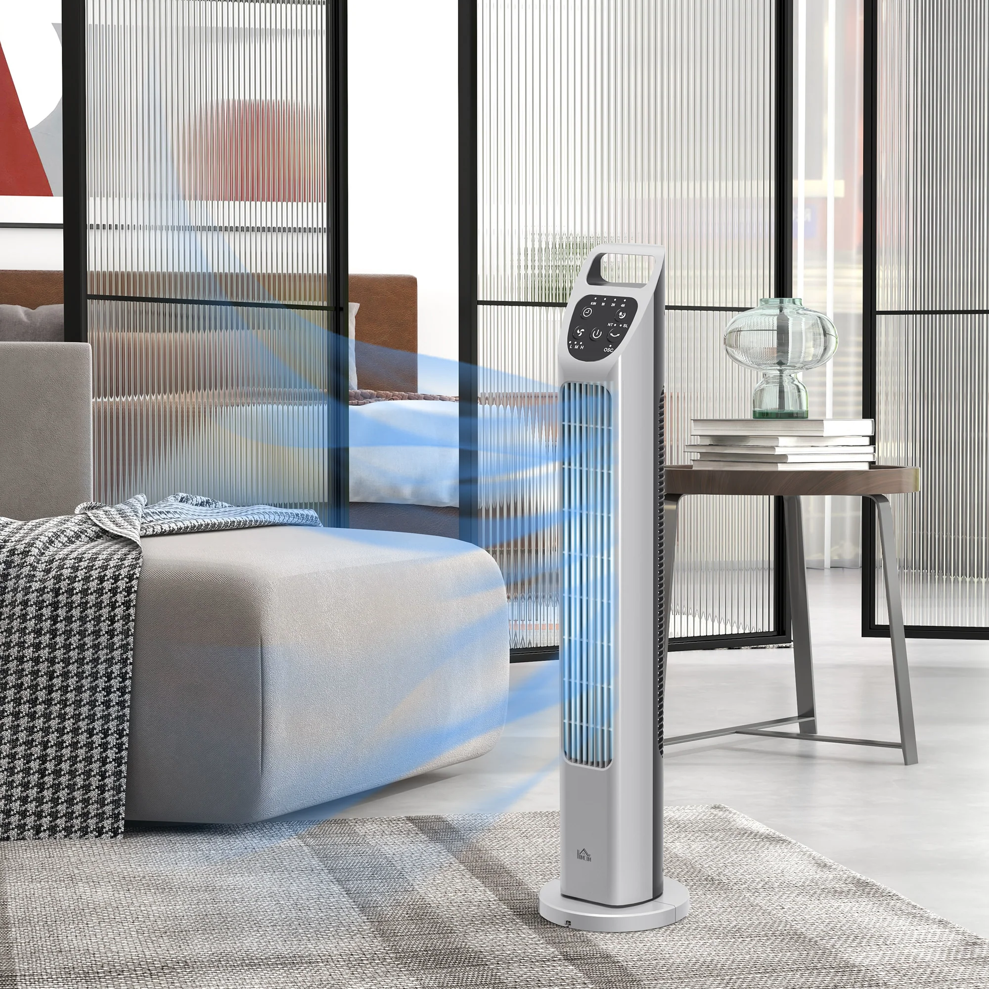 HOMCOM Oscillating Tower Fan Floor Fan With 4H Timer For Home Office - Image 2