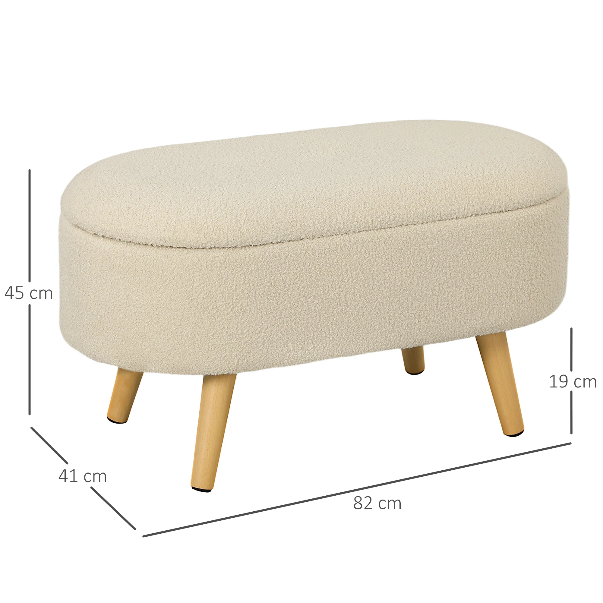 HOMCOM Ottoman Storage Bench for Hallway, Living Room - Image 14