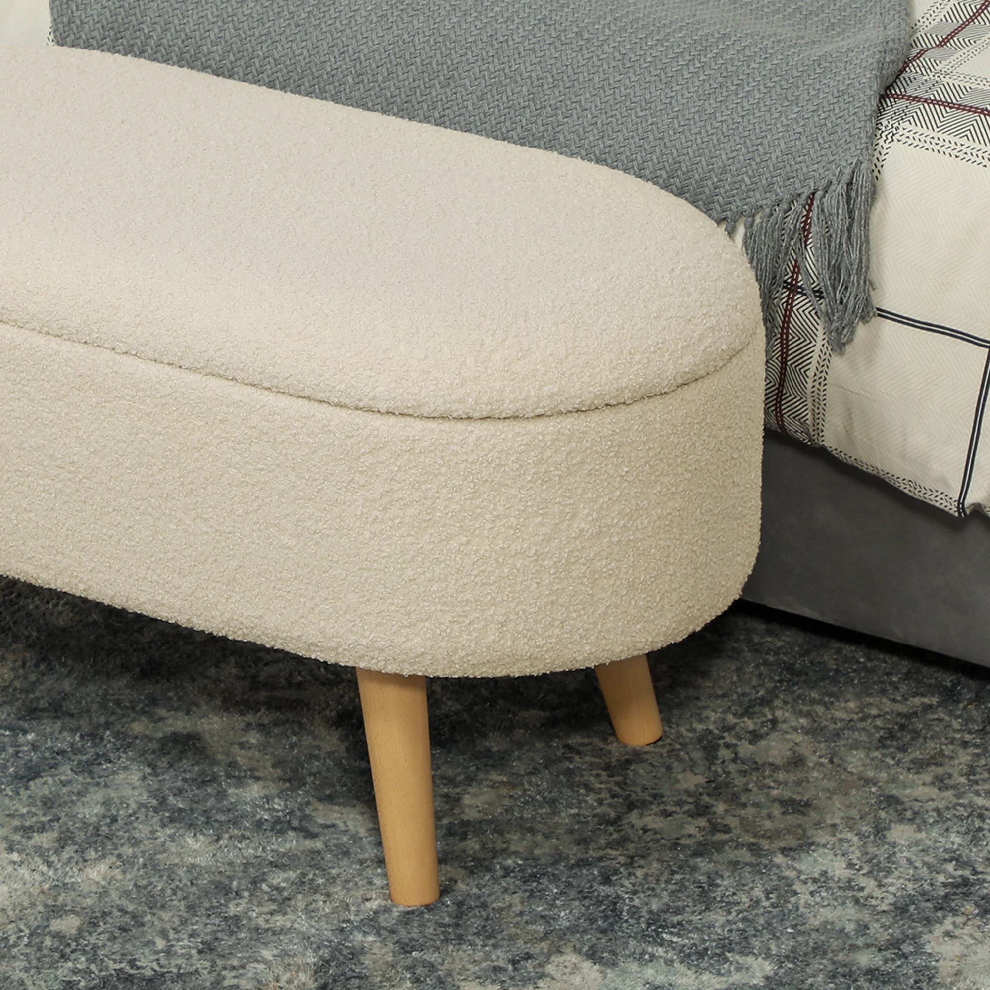 HOMCOM Ottoman Storage Bench for Hallway, Living Room - Image 18