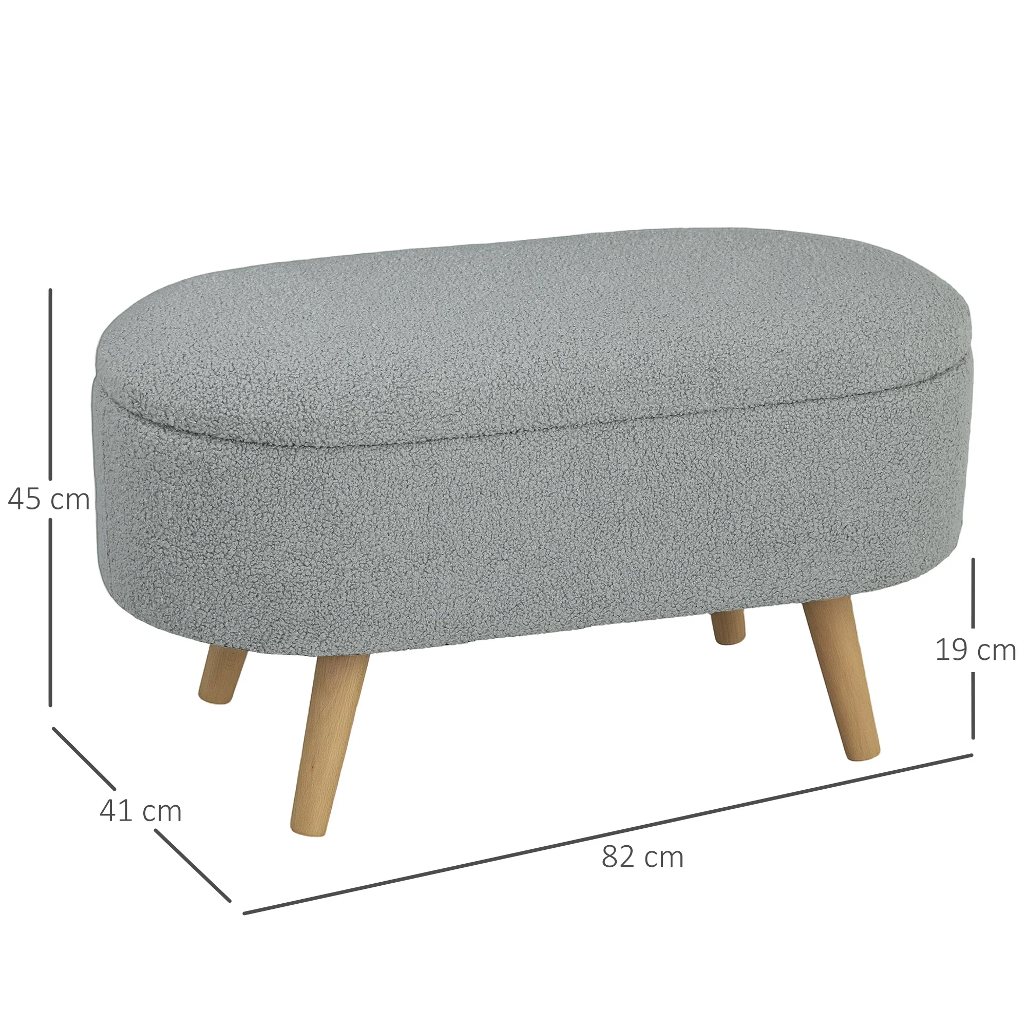 HOMCOM Ottoman Storage Bench for Hallway, Living Room - Image 5