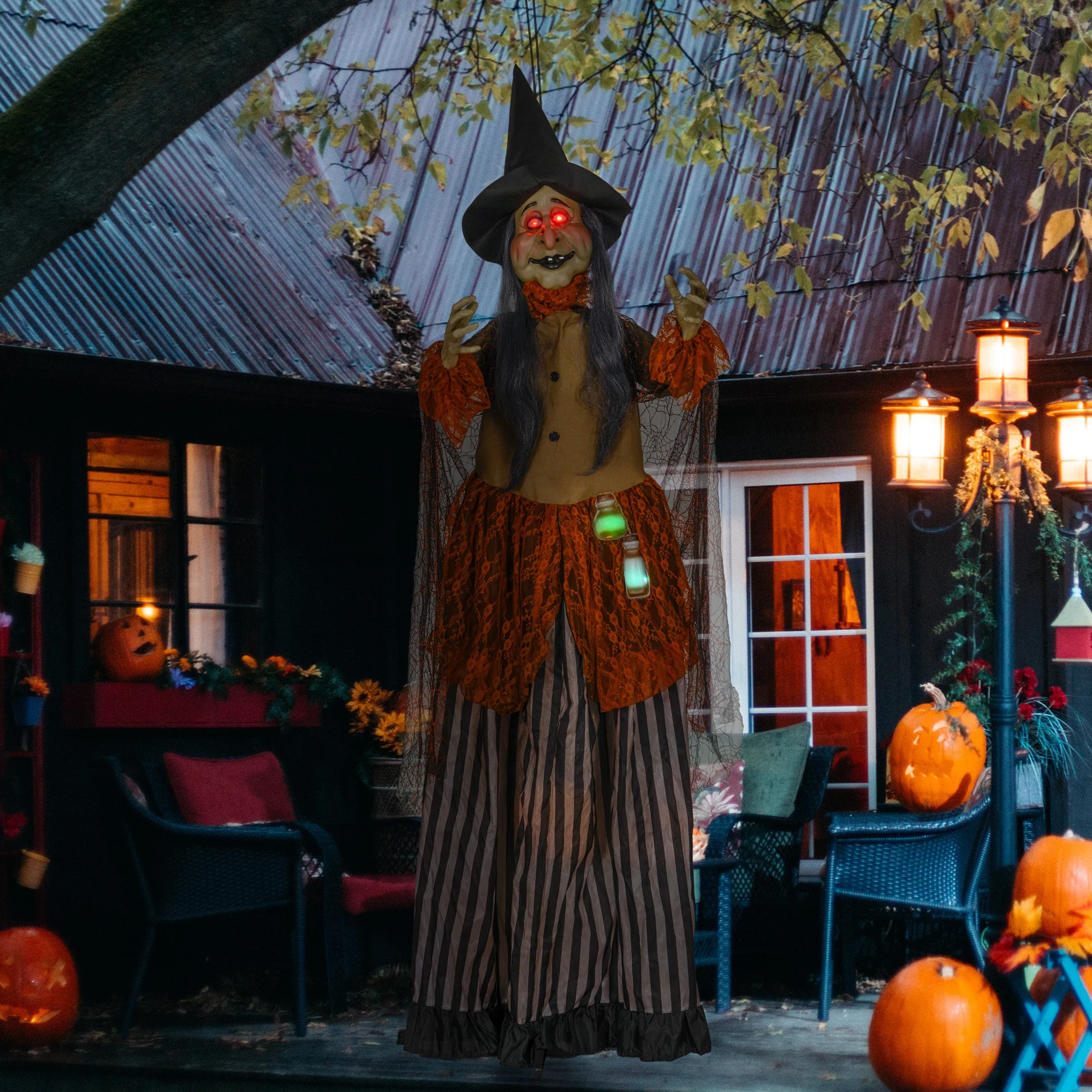 HOMCOM Outdoor Halloween Animatronic with Sound Activated, Light Up Eyes - Image 2
