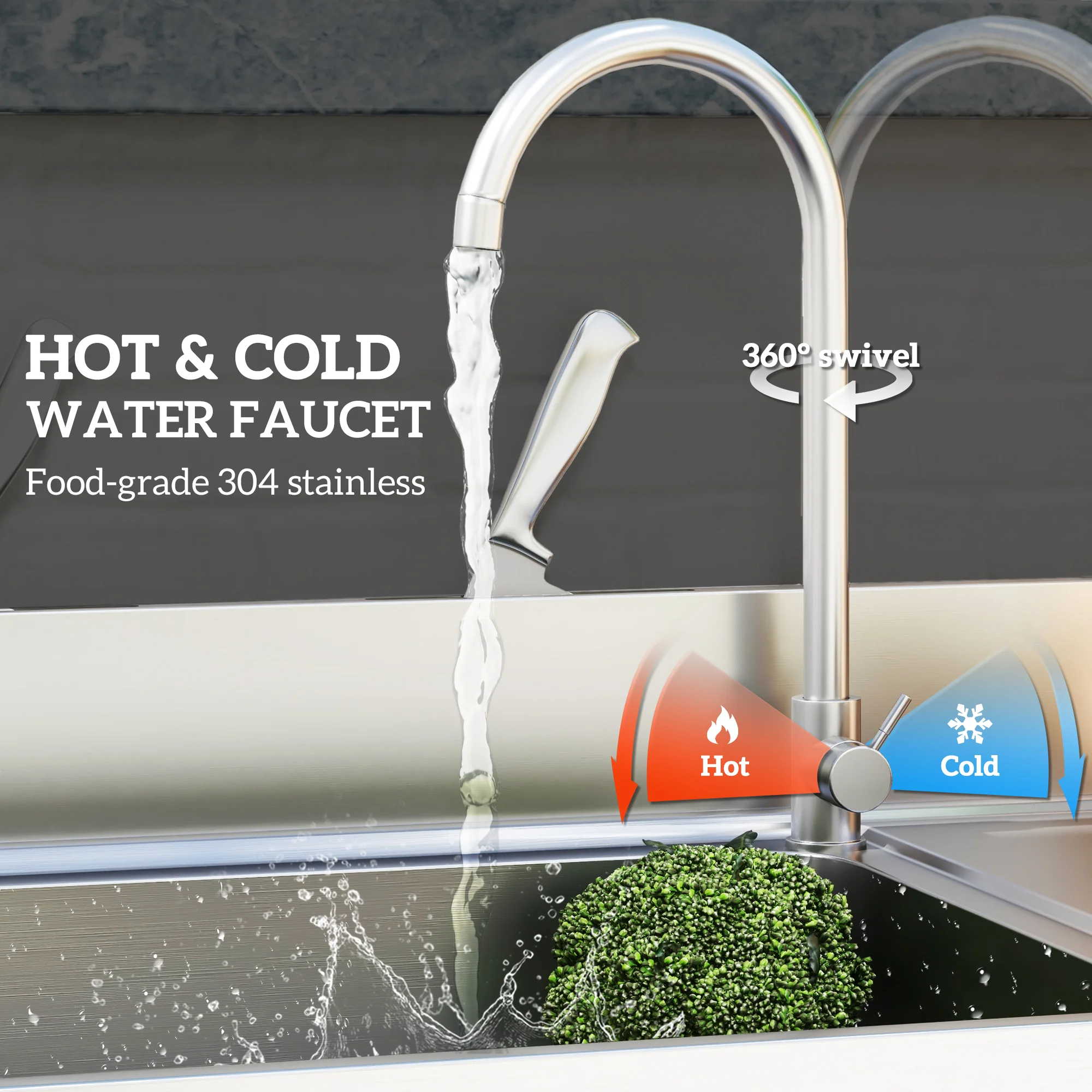 HOMCOM Outdoor Kitchen Sink Unit With Cold And Hot Water Pipe - Image 6