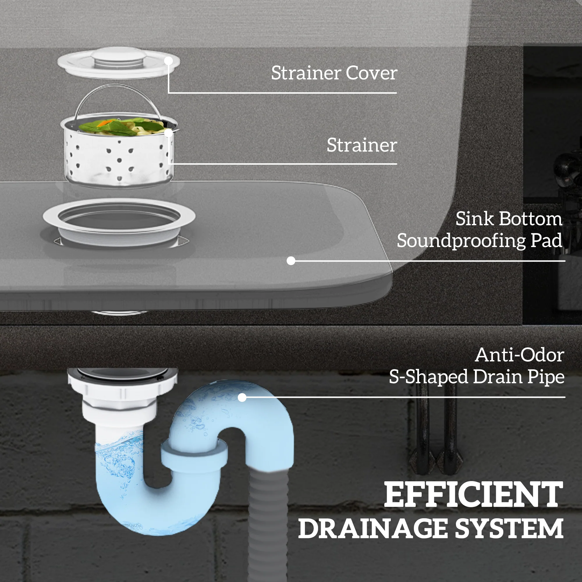 HOMCOM Outdoor Kitchen Sink Unit With Cold And Hot Water Pipe - Image 7