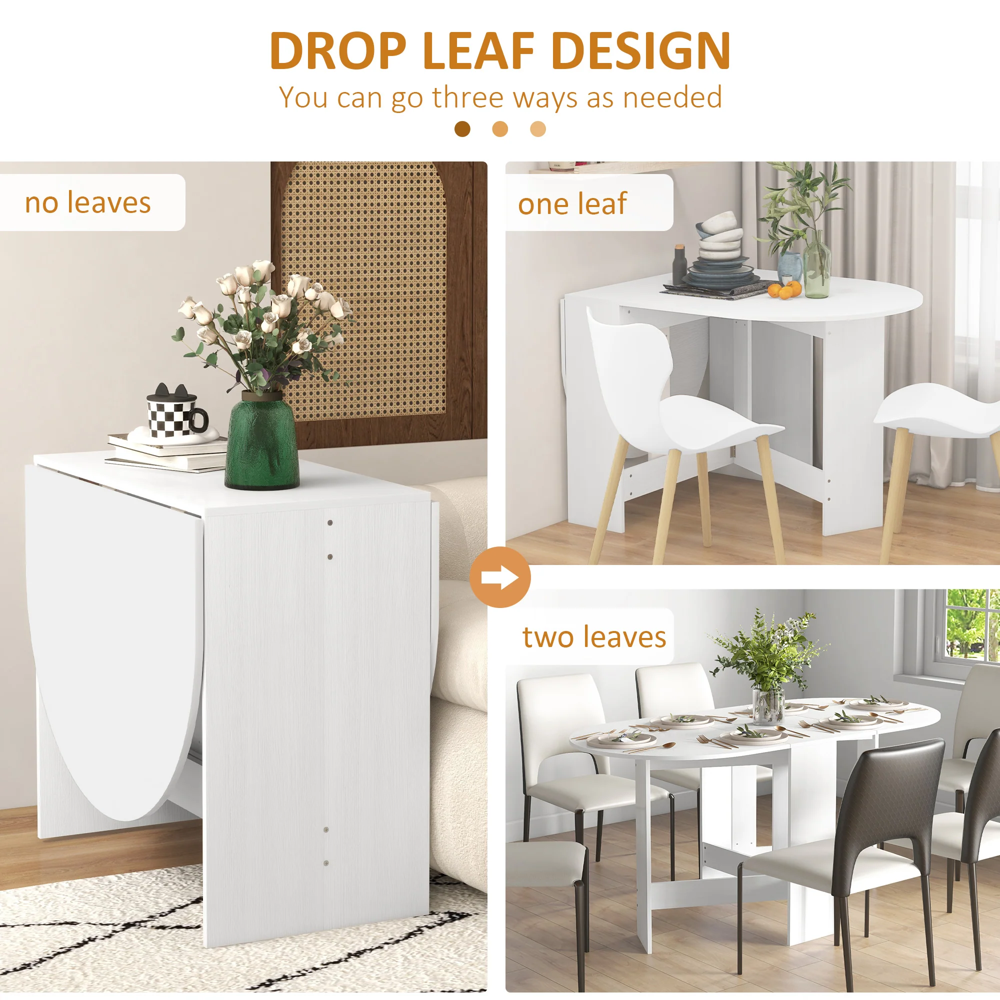HOMCOM Oval Kitchen Table for Dining Room, Small Space - Image 12