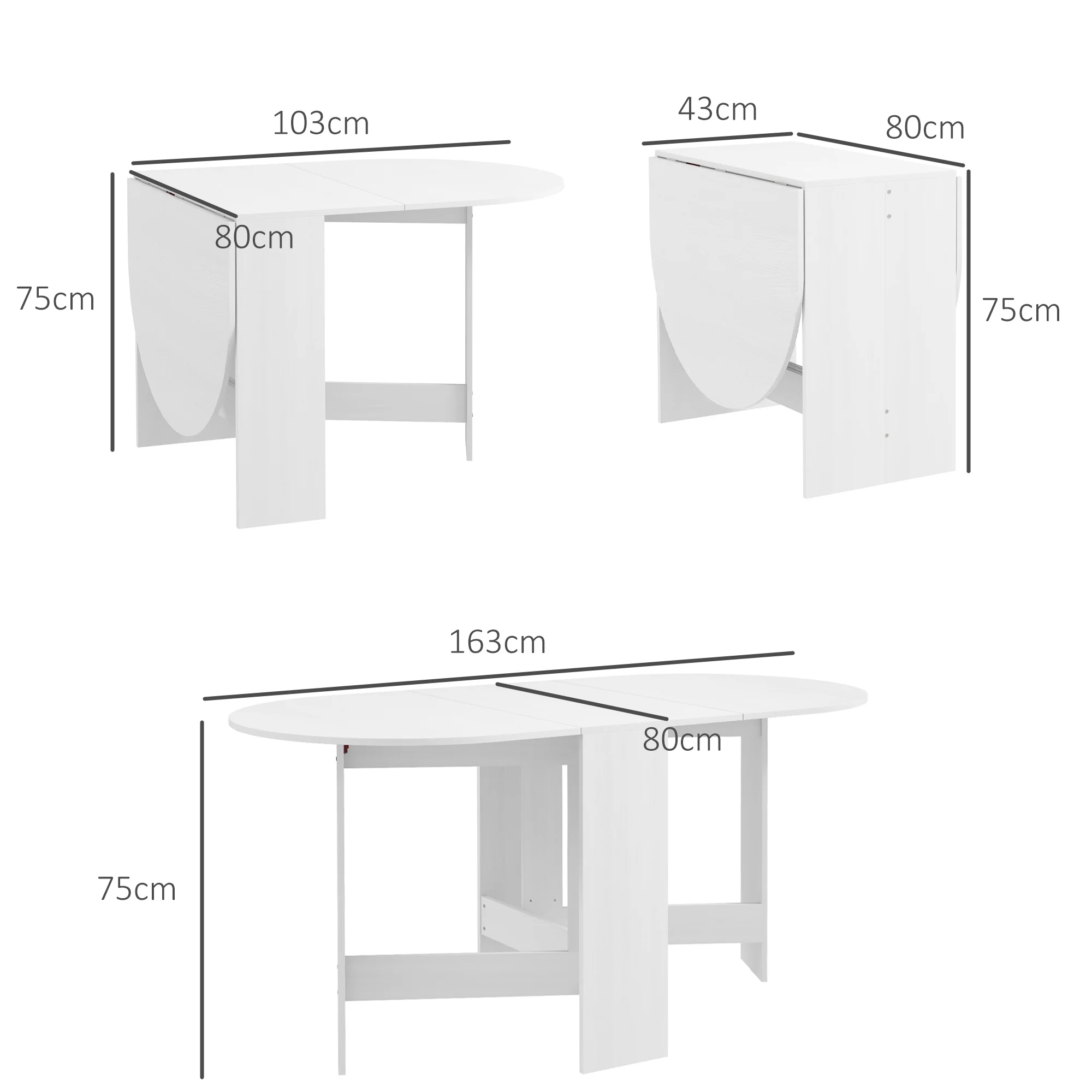 HOMCOM Oval Kitchen Table for Dining Room, Small Space - Image 14