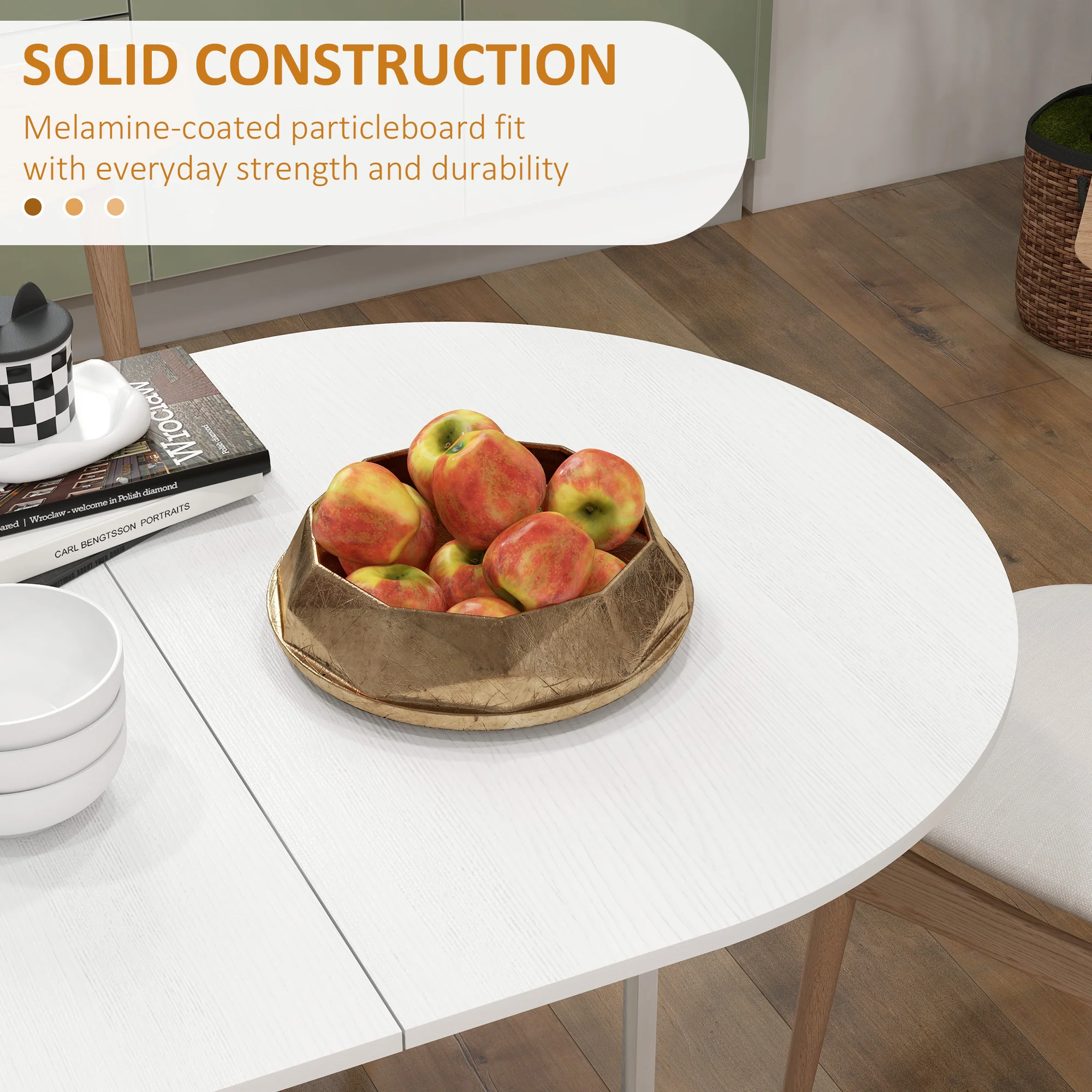 HOMCOM Oval Kitchen Table for Dining Room, Small Space - Image 15