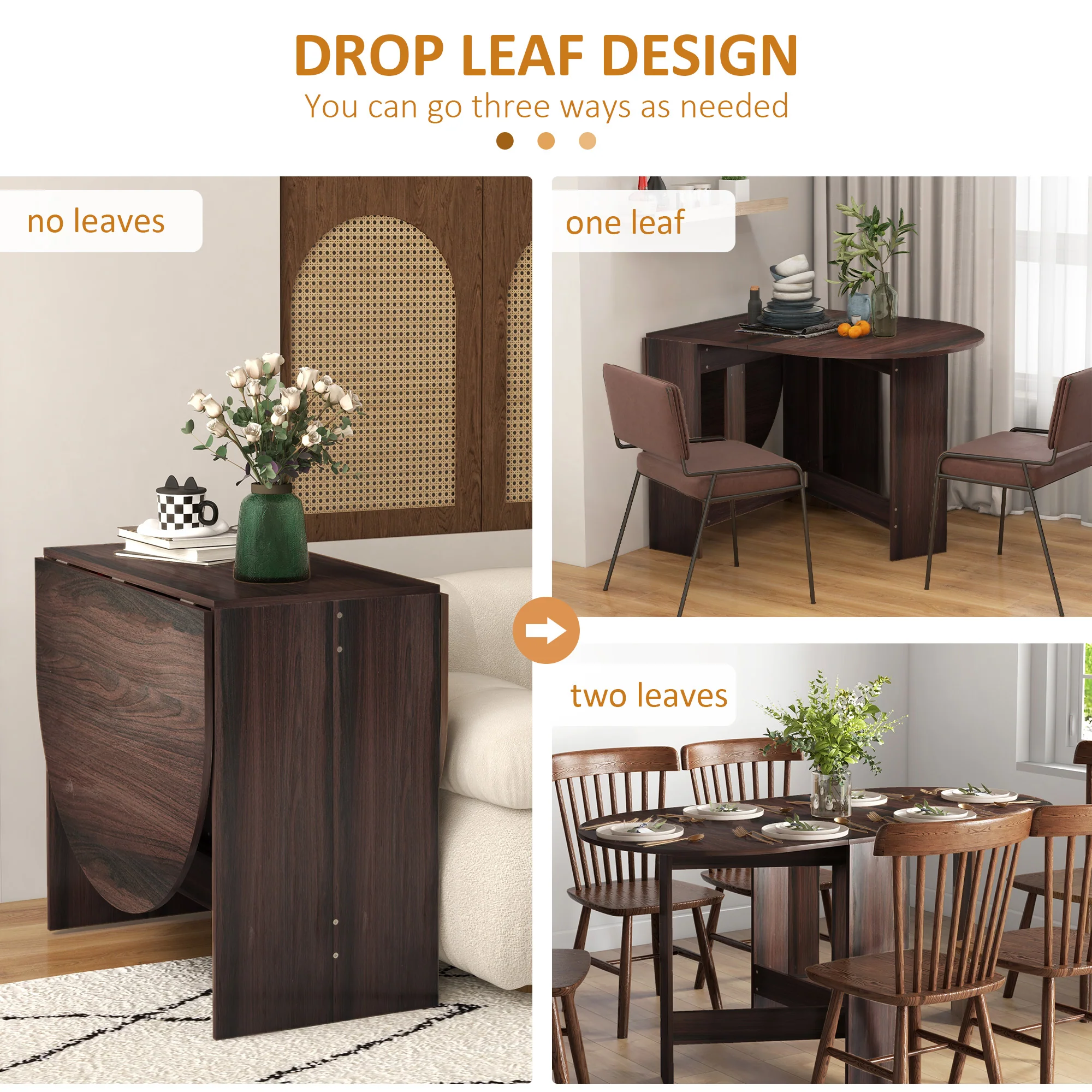 HOMCOM Oval Kitchen Table for Dining Room, Small Space - Image 3