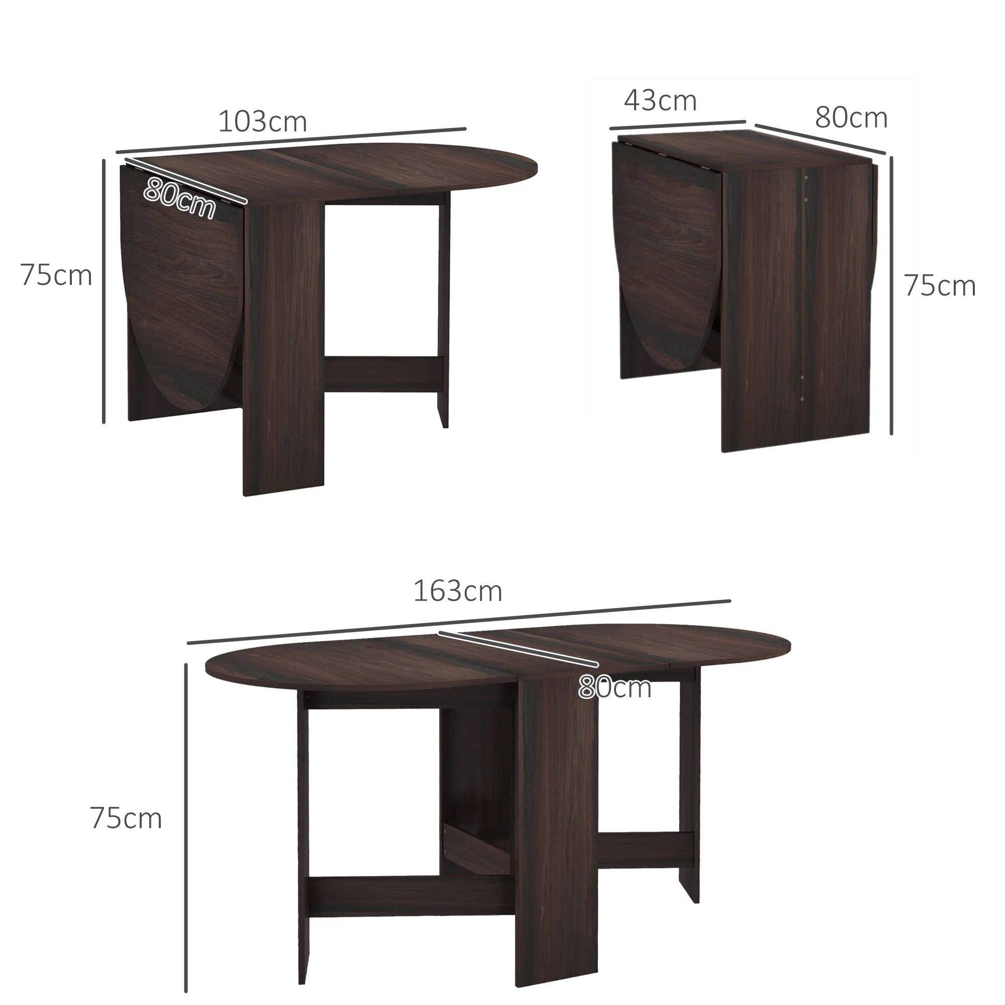 HOMCOM Oval Kitchen Table for Dining Room, Small Space - Image 5