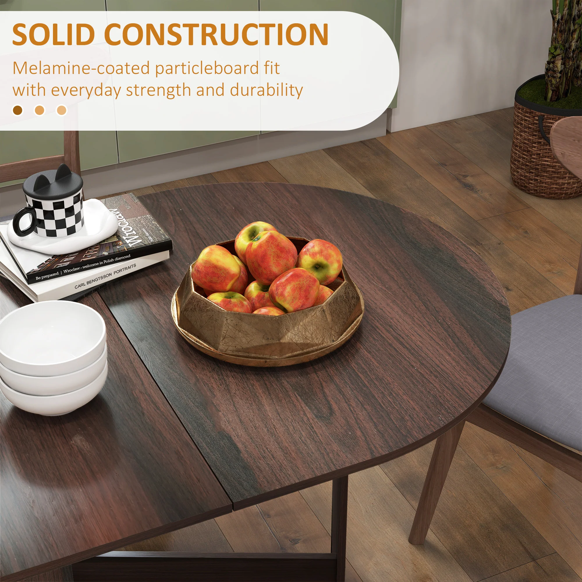 HOMCOM Oval Kitchen Table for Dining Room, Small Space - Image 7