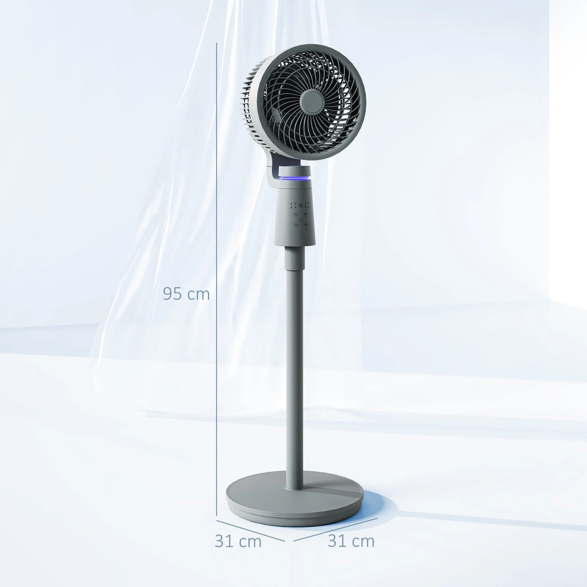 HOMCOM Pedestal Fan, Air Circulation Fan With Oscillating, Tilt - Image 14