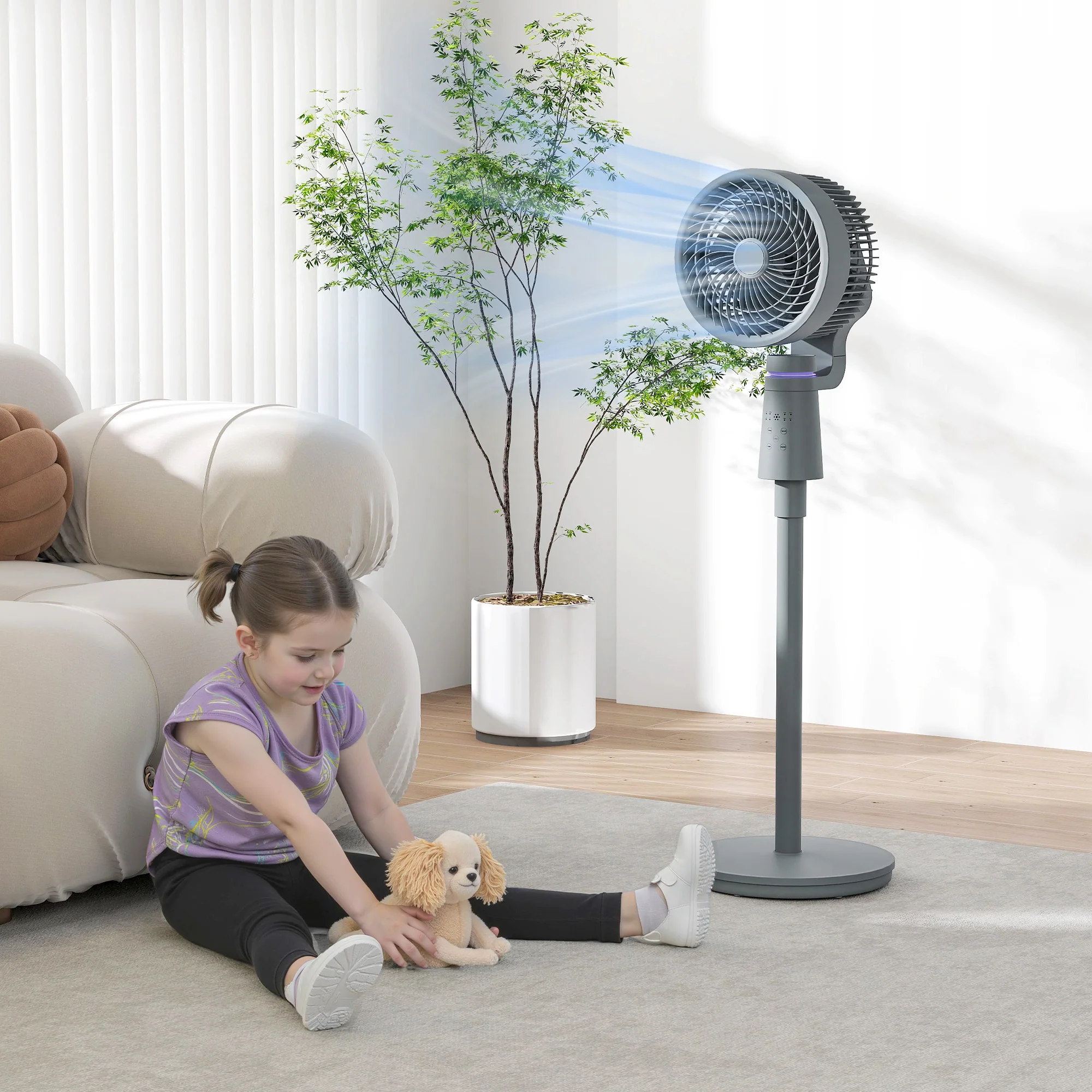 HOMCOM Pedestal Fan, Air Circulation Fan With Oscillating, Tilt - Image 18