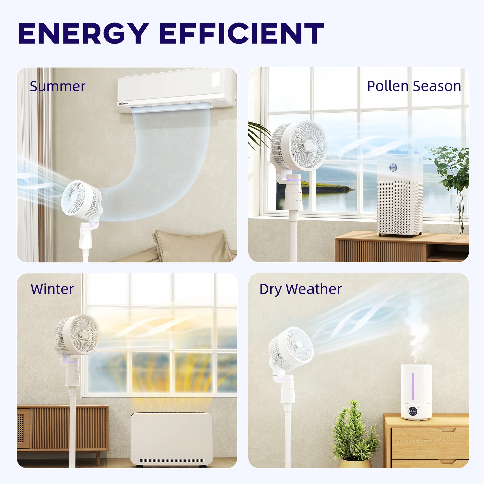 HOMCOM Pedestal Fan, Air Circulation Fan With Oscillating, Tilt - Image 21