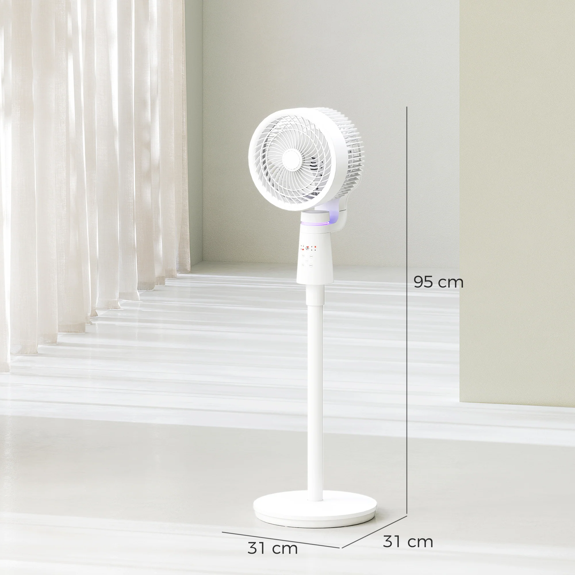 HOMCOM Pedestal Fan, Air Circulation Fan With Oscillating, Tilt - Image 23