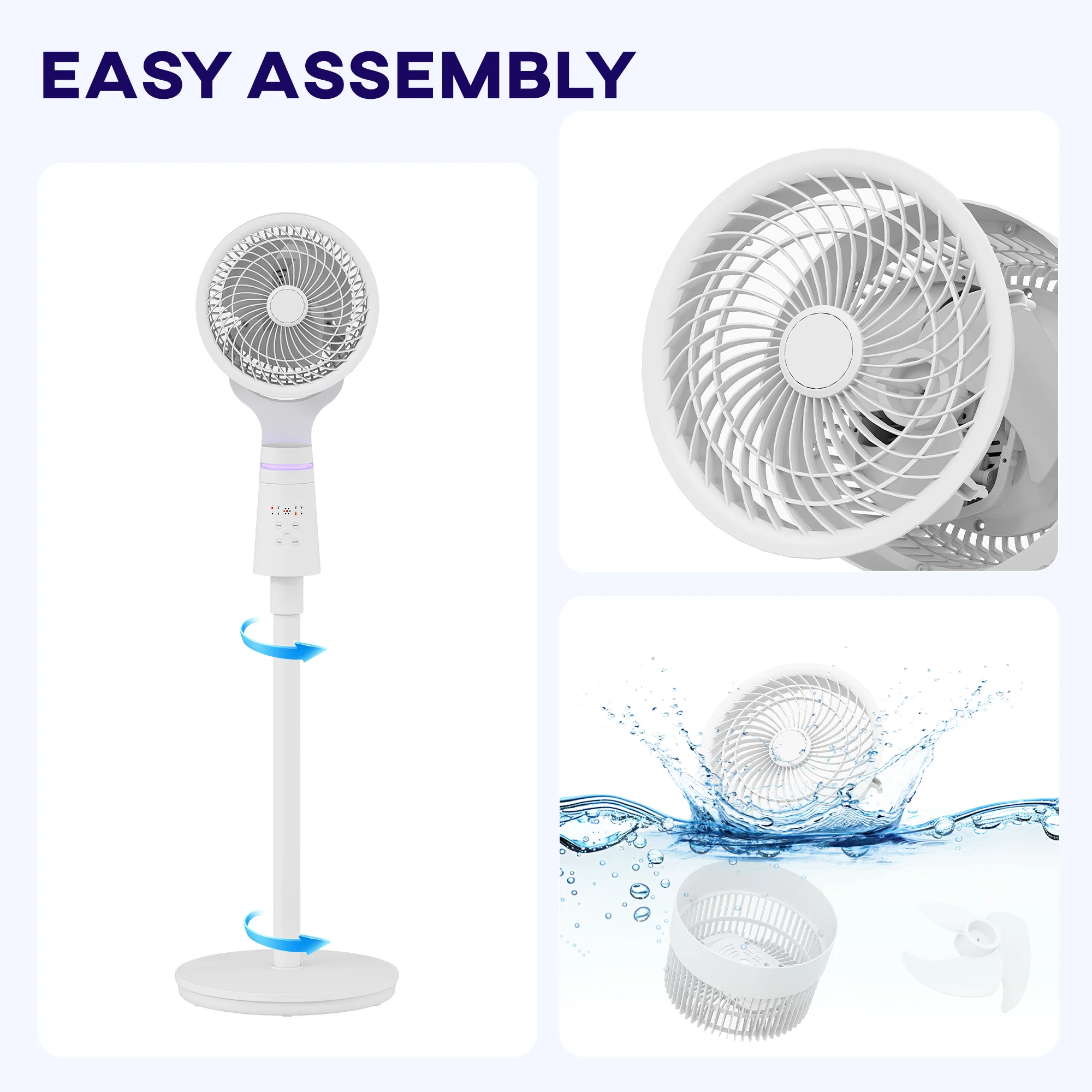 HOMCOM Pedestal Fan, Air Circulation Fan With Oscillating, Tilt - Image 26