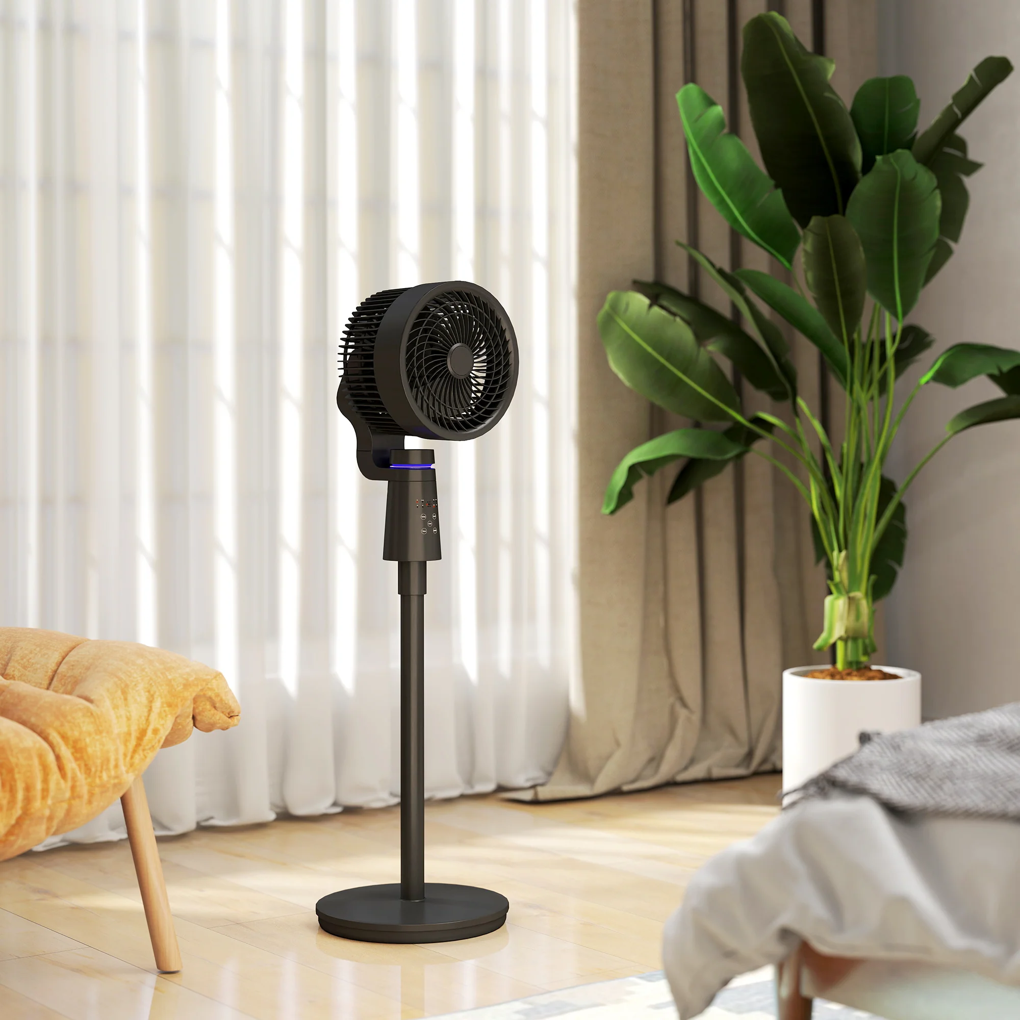 HOMCOM Pedestal Fan, Air Circulation Fan With Oscillating, Tilt - Image 9