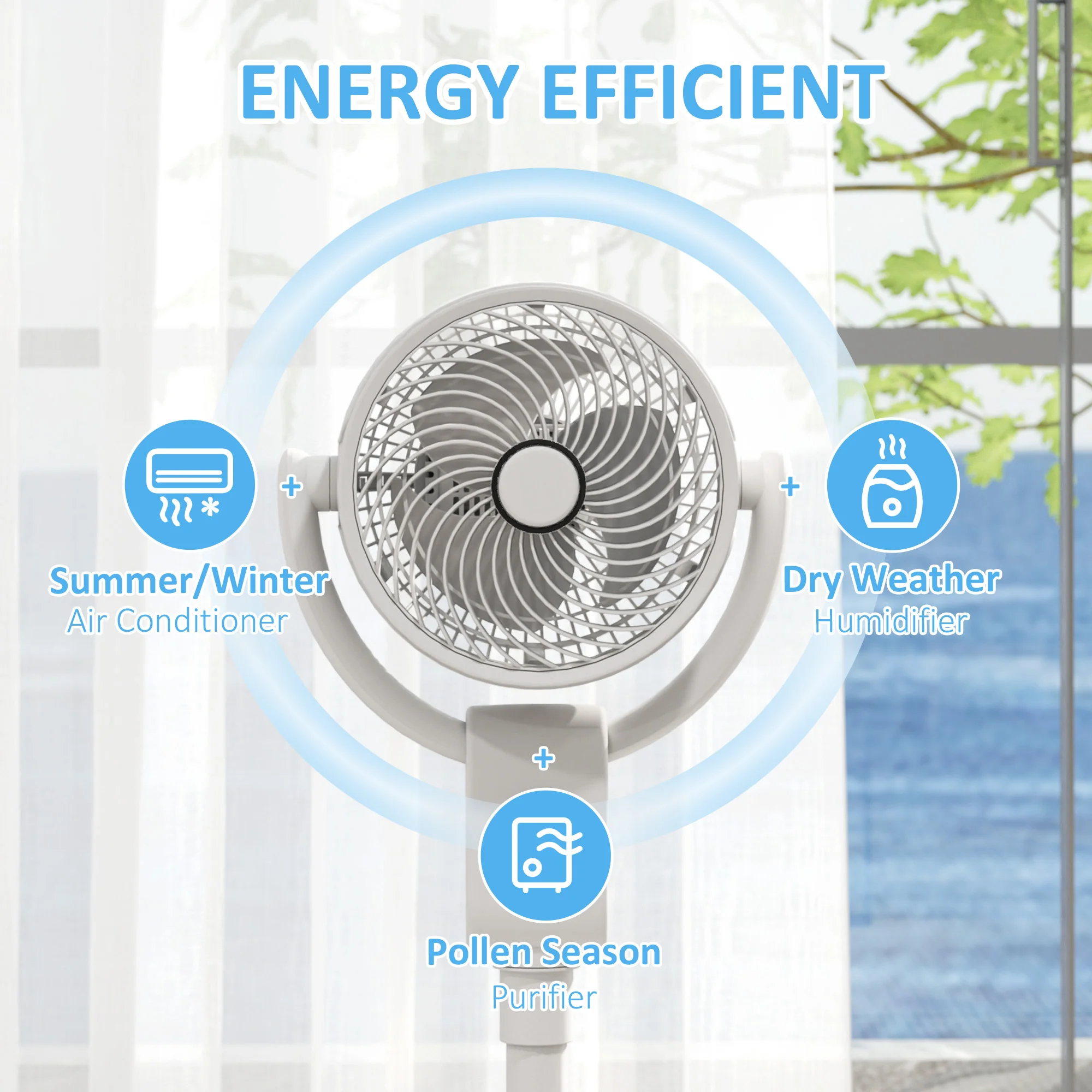 HOMCOM Pedestal Fan, Air Circulation Fan With Oscillating, Tilt, For Home - Image 3