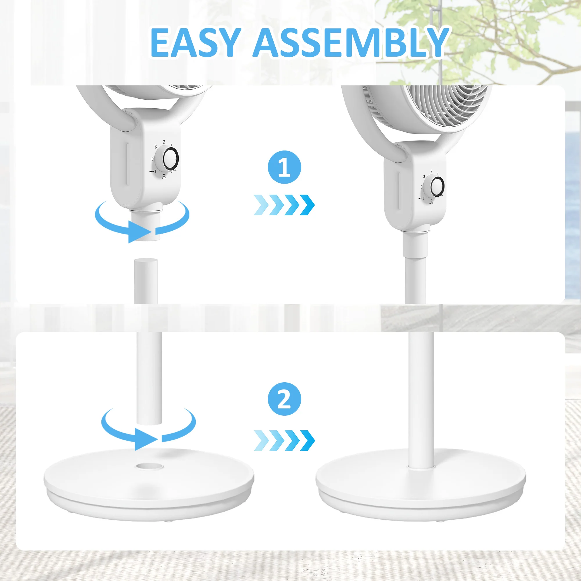 HOMCOM Pedestal Fan, Air Circulation Fan With Oscillating, Tilt, For Home - Image 7