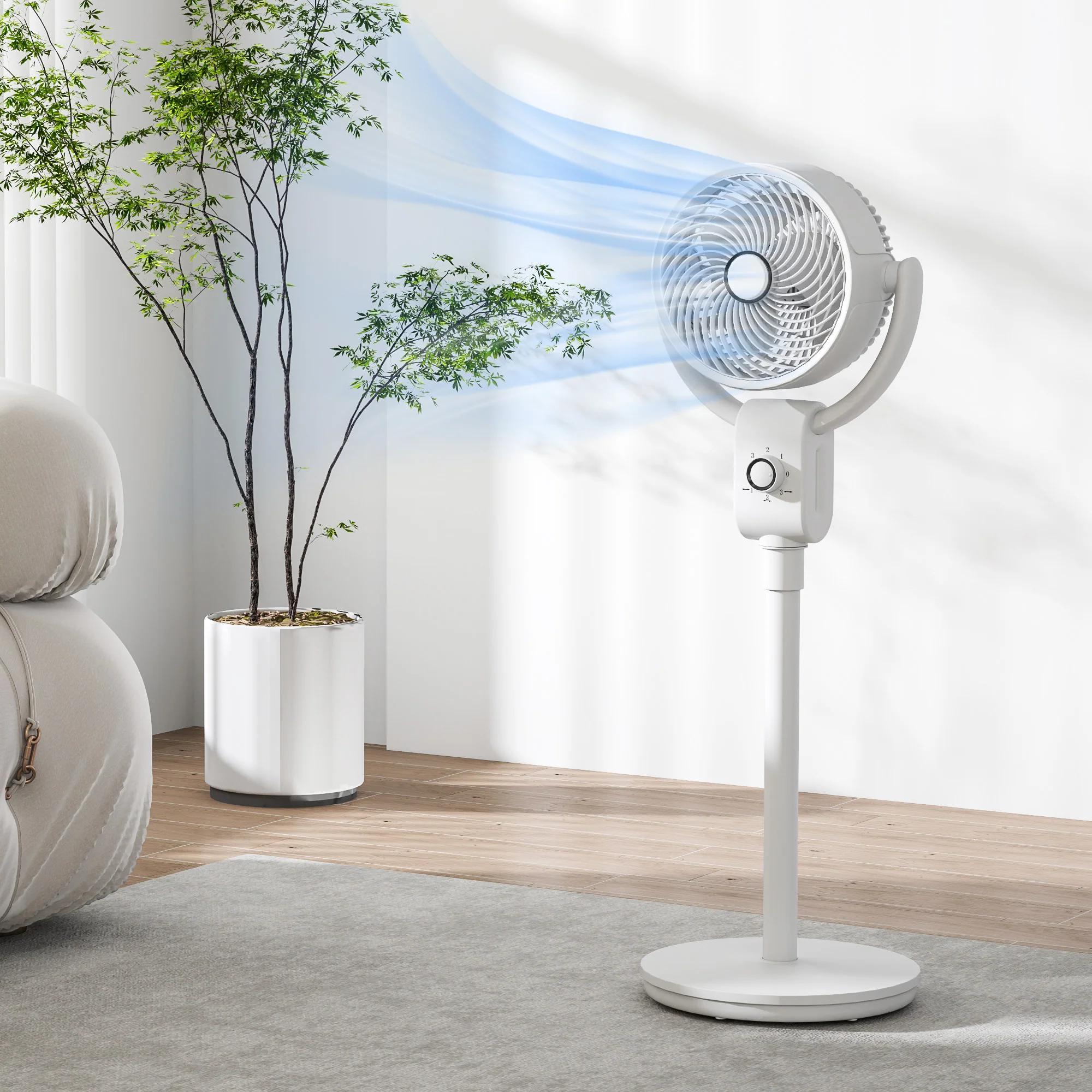 HOMCOM Pedestal Fan, Air Circulation Fan With Oscillating, Tilt, For Home - Image 8