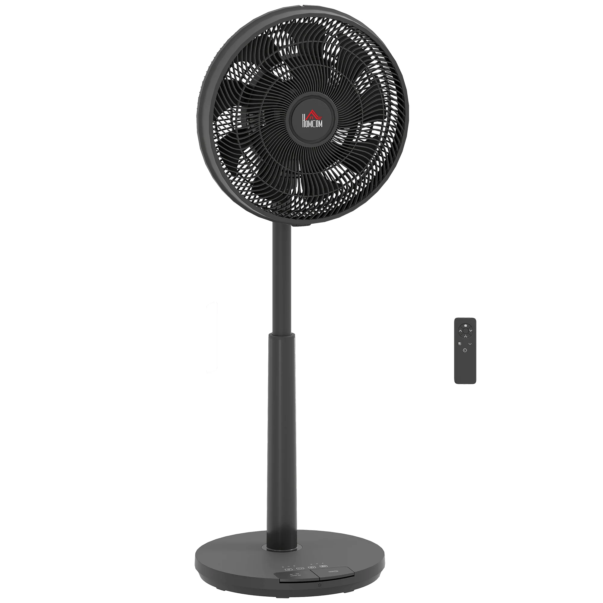HOMCOM Pedestal Fan With Oscillating, Tilt, Adjustable Height, Timer