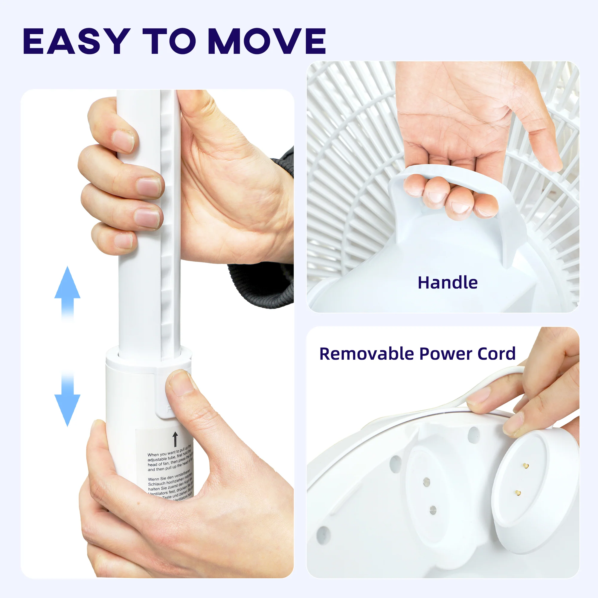 HOMCOM Pedestal Fan With Oscillating, Tilt, Adjustable Height, Timer - Image 18