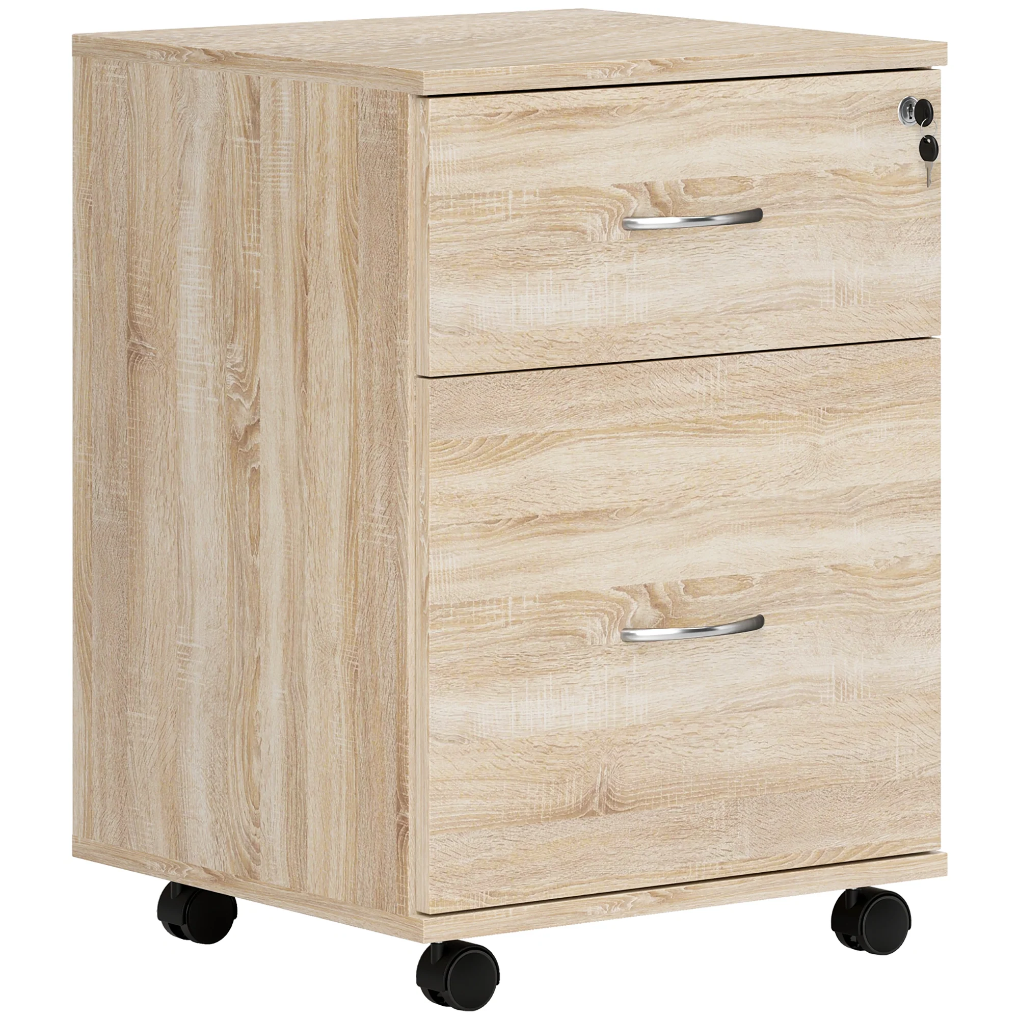 HOMCOM Pedestal Office Mobile Filing Cabinet 2 Drawer - Image 10