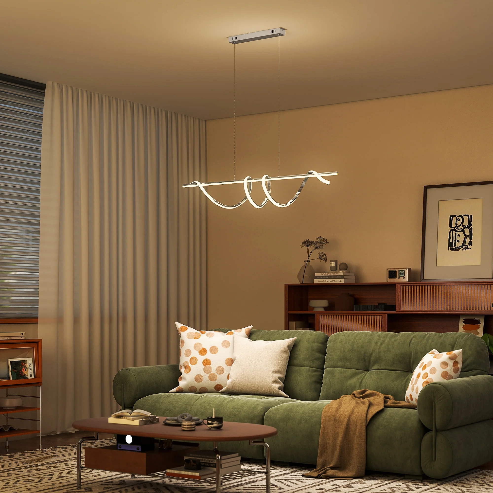 HOMCOM Pendant Light, Ceiling Light with 3 Colour Temperatures, Silver Tone - Image 7