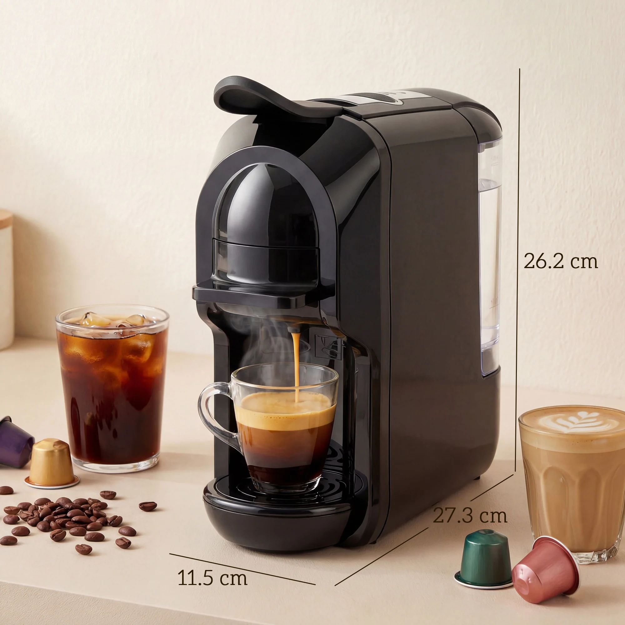 HOMCOM Pod Coffee Machine For Nespresso And Dolce Gusto Capsule, 19 Bar - Image 3