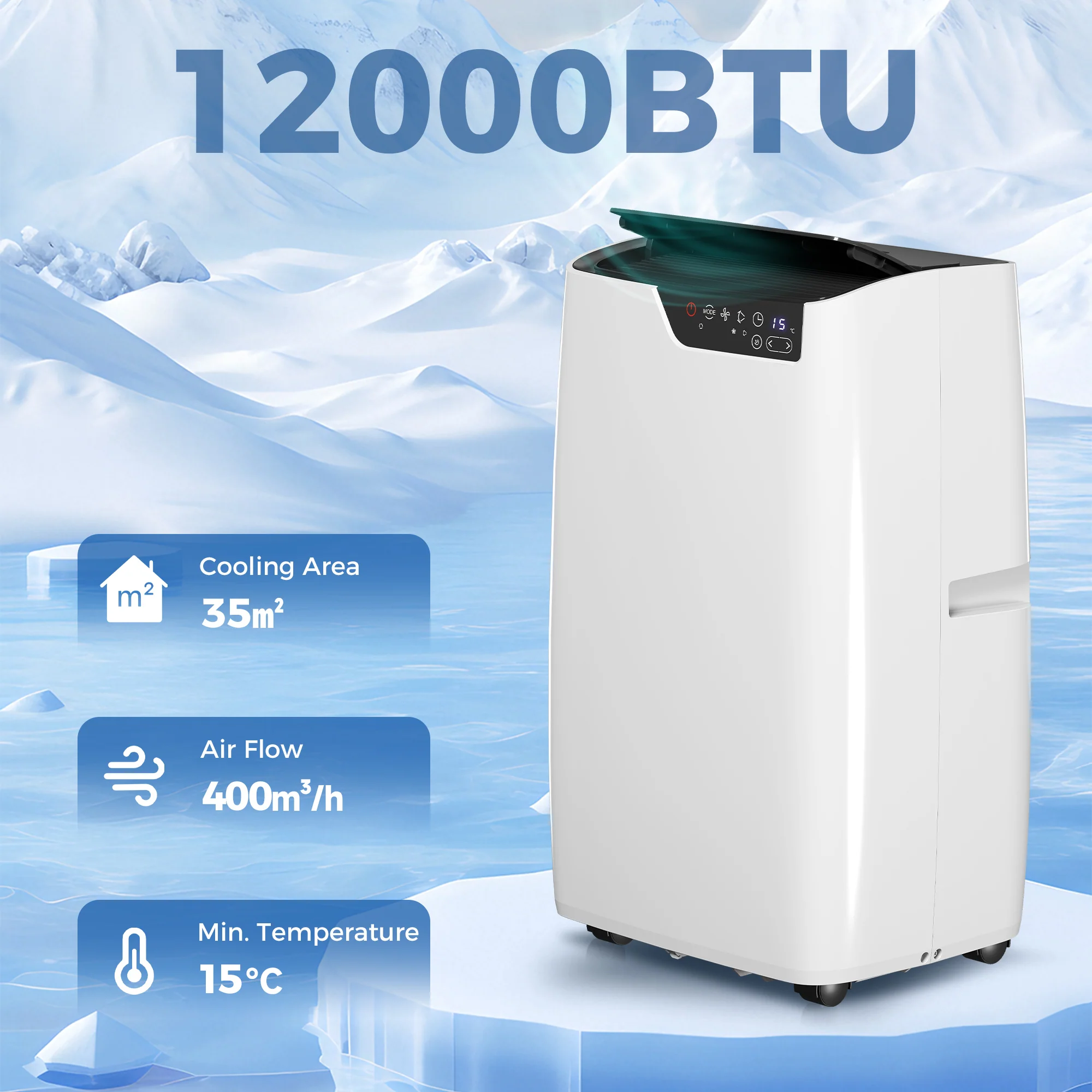 HOMCOM Portable Air Conditioner 12000 BTU, 4-in-1 Air Conditioning Unit - Image 3