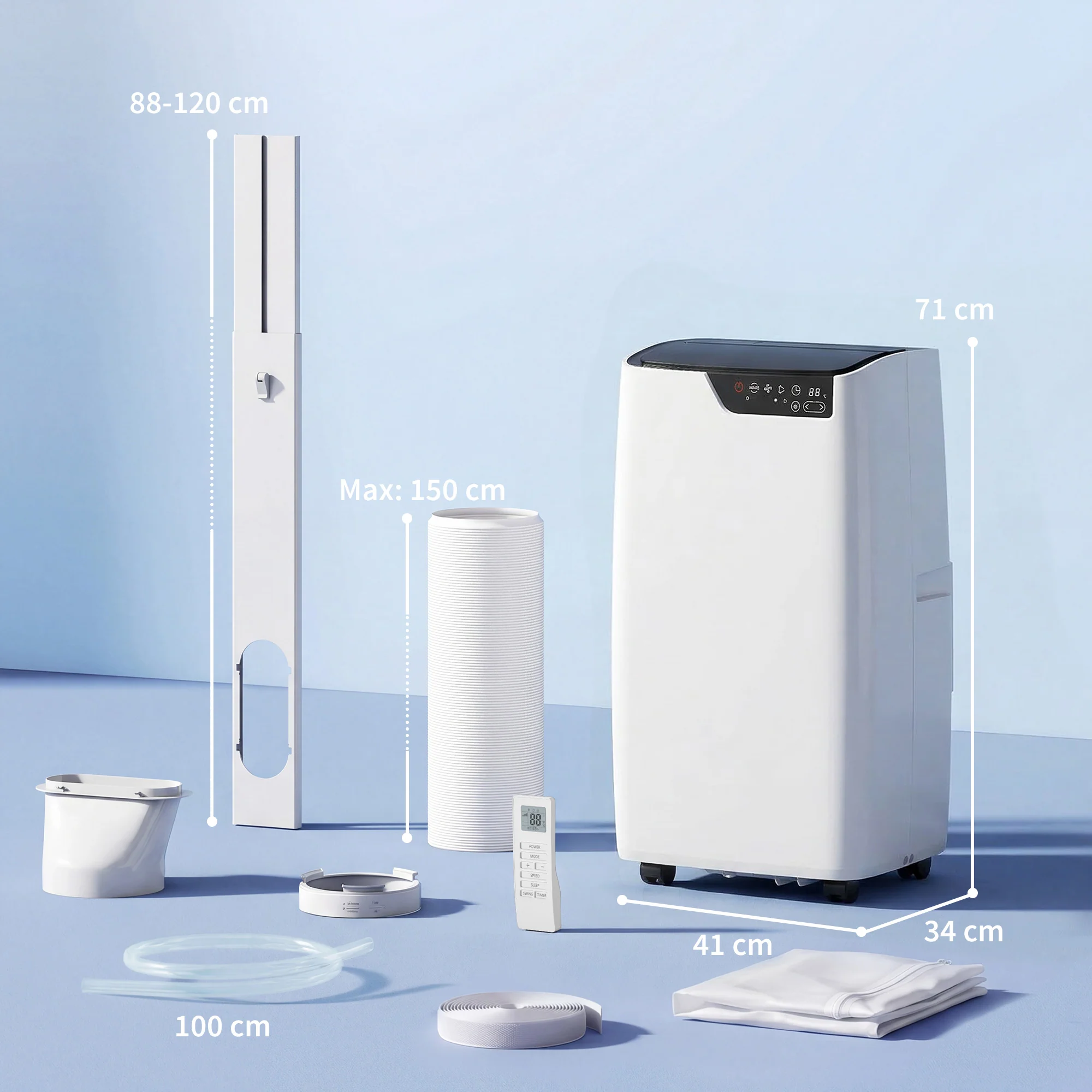 HOMCOM Portable Air Conditioner 12000 BTU, 4-in-1 Air Conditioning Unit - Image 5