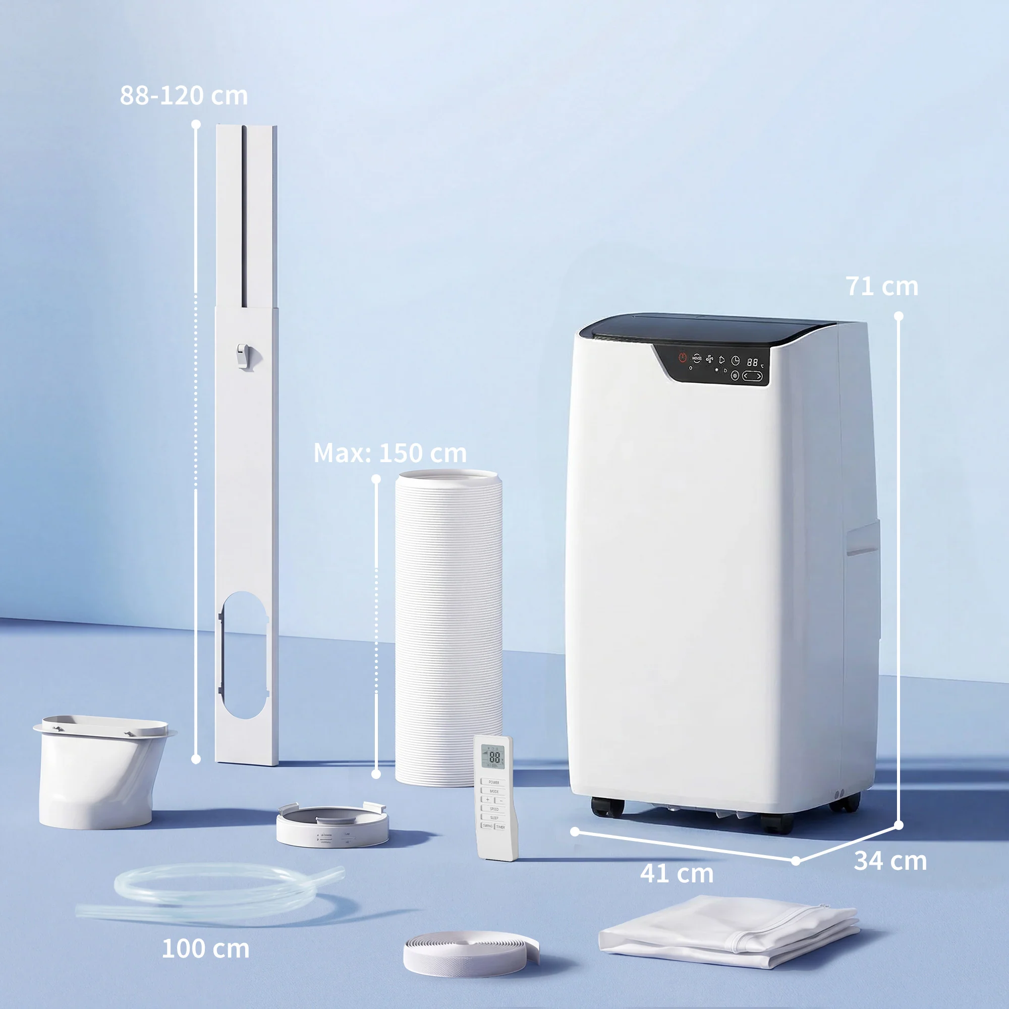 HOMCOM Portable Air Conditioner 14000 BTU, 4-in-1 Air Conditioning Unit - Image 5