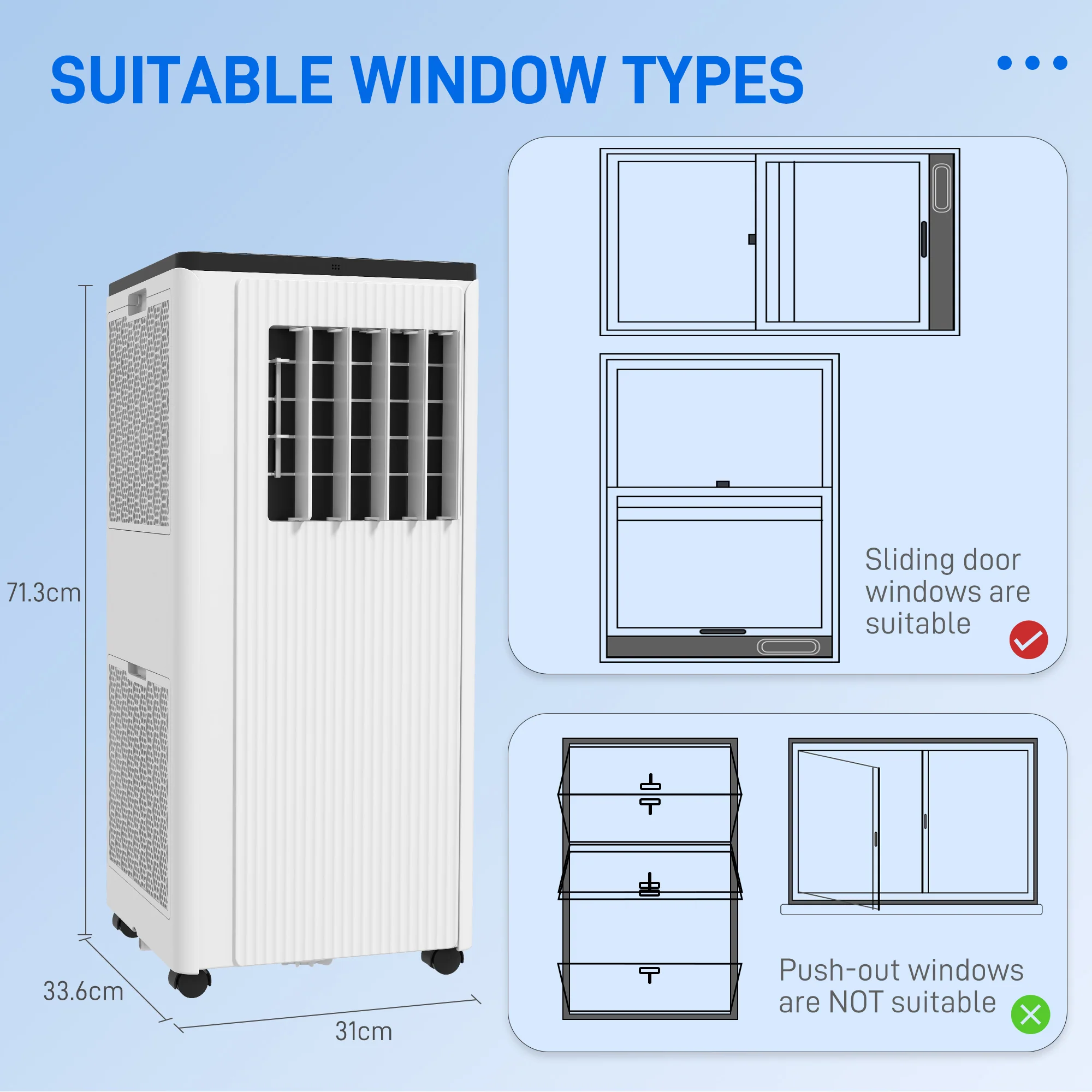 HOMCOM Portable Air Conditioner With App Control, Sleep Mode - Image 5