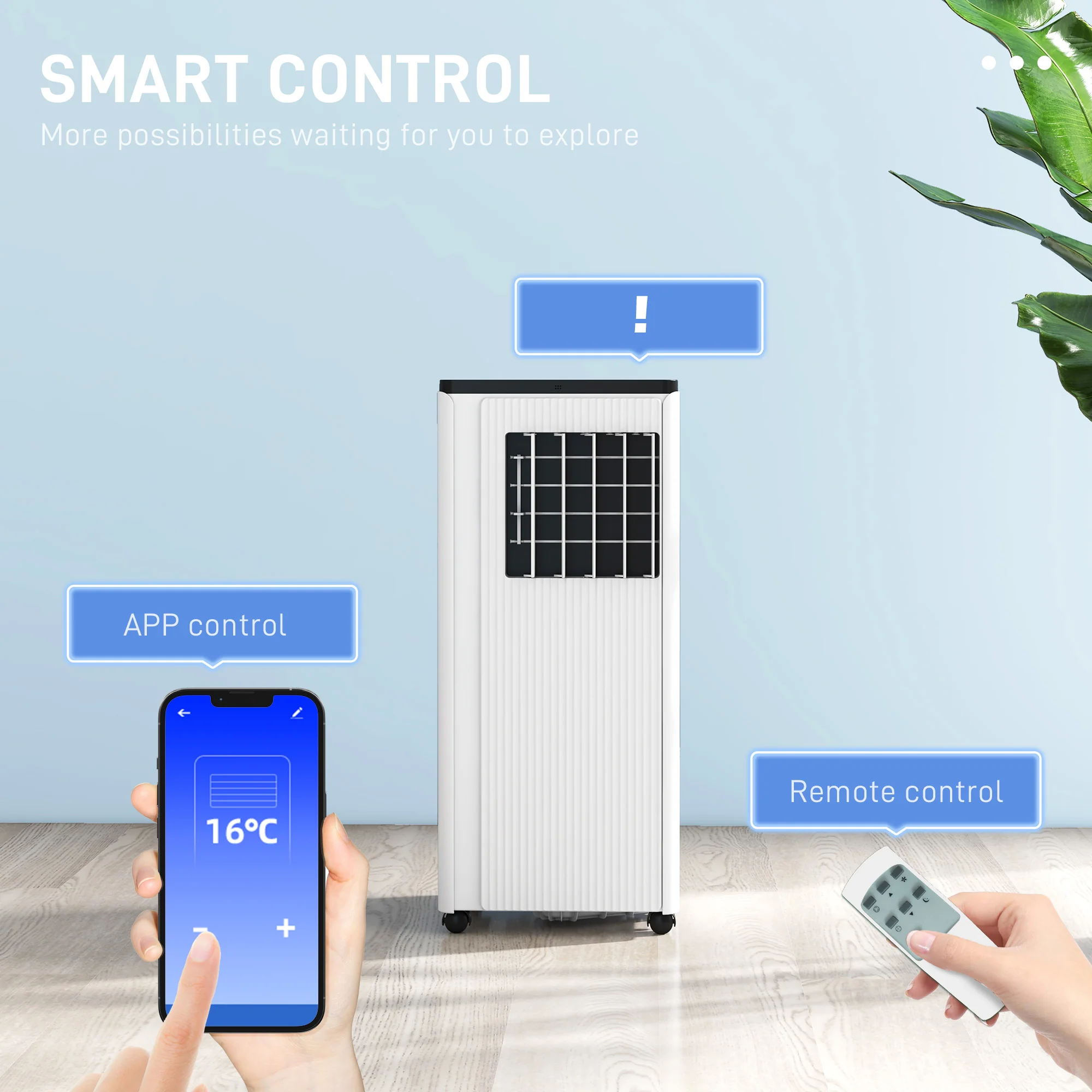 HOMCOM Portable Air Conditioner With App Control, Sleep Mode - Image 7