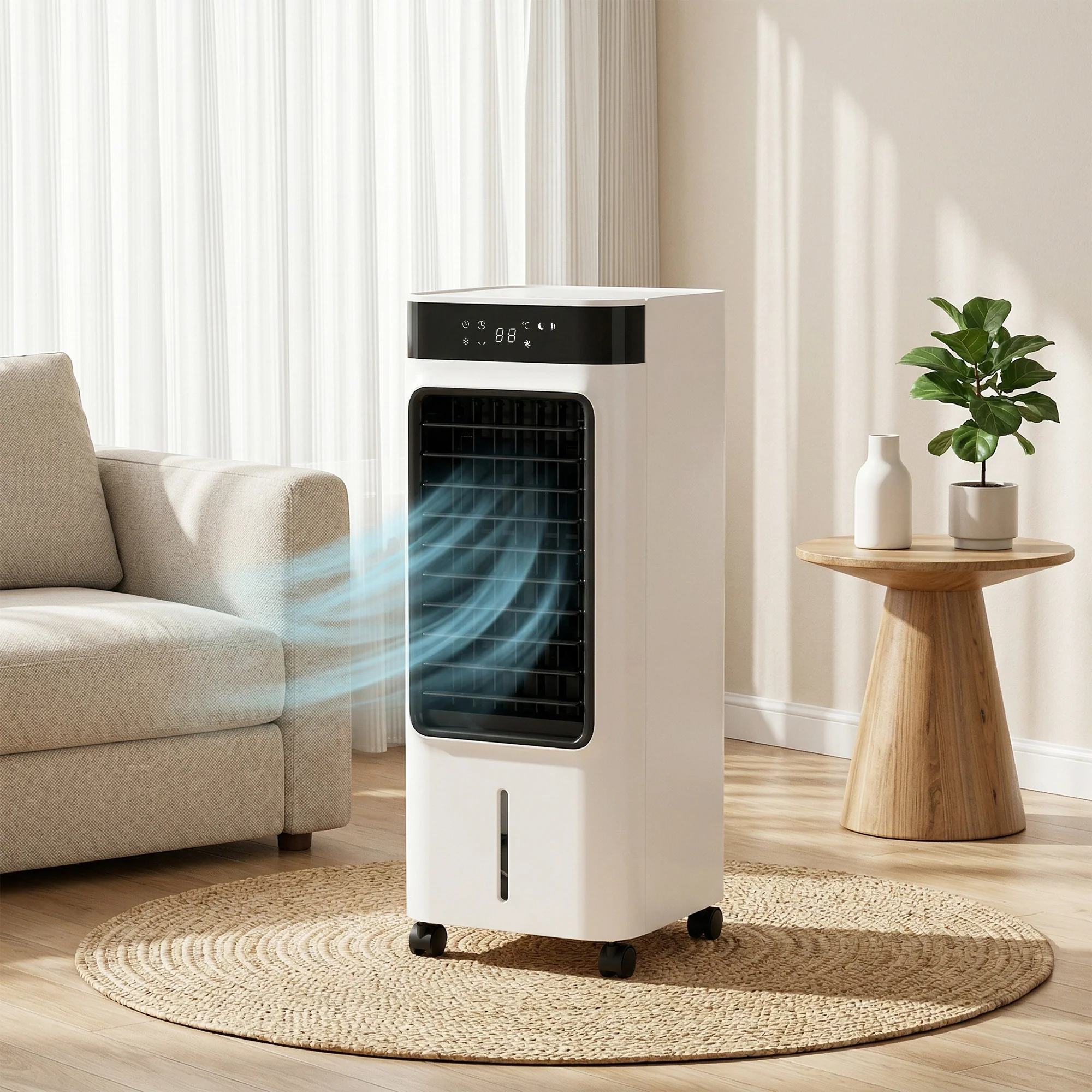 HOMCOM Portable Air Cooler, 3-In-1 Evaporative Air Cooler With 7L Water Tank - Image 2