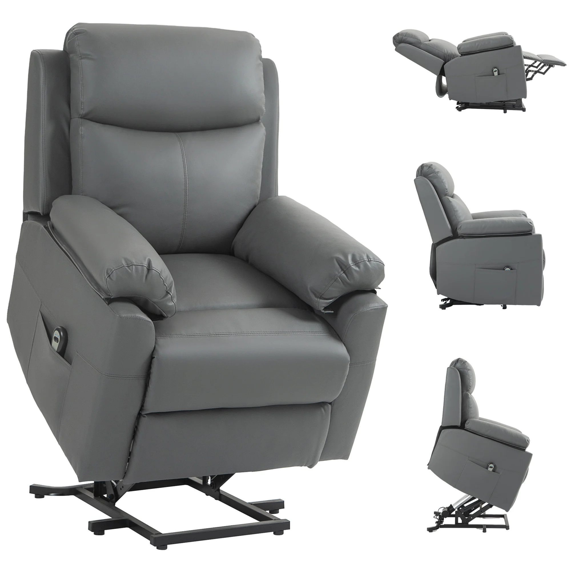 HOMCOM Power Lift Chair Electric Riser Recliner with Remote Control, Brown - Image 10