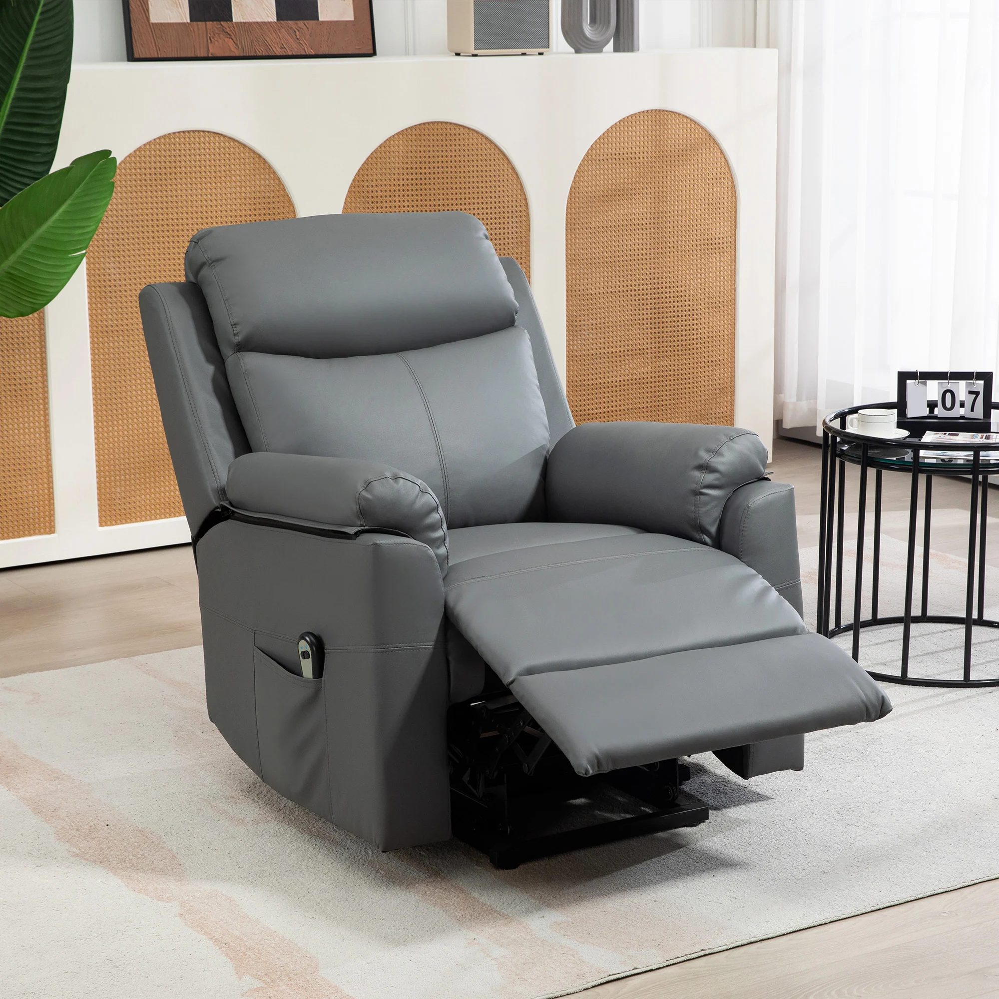 HOMCOM Power Lift Chair Electric Riser Recliner with Remote Control, Brown - Image 16