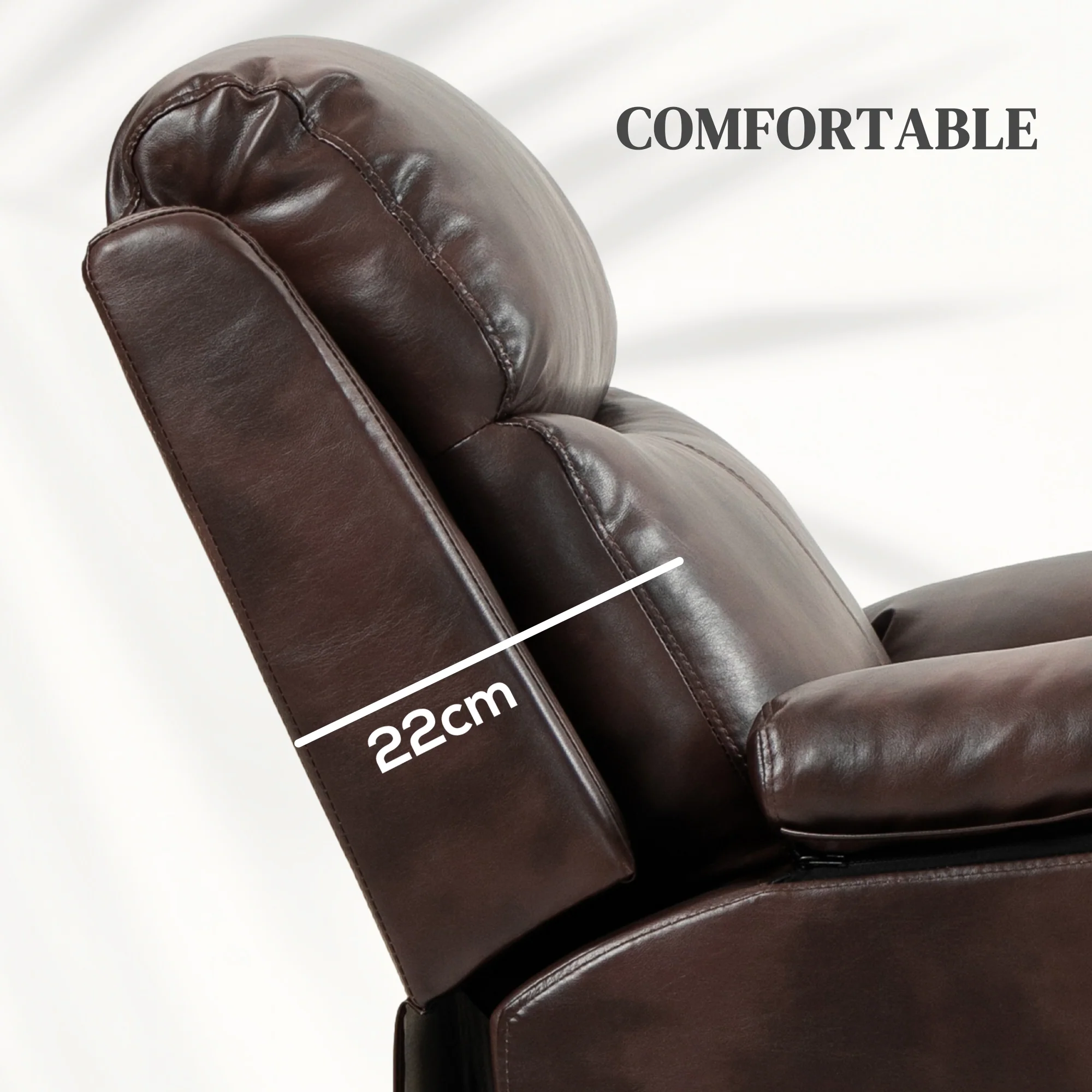 HOMCOM Power Lift Chair Electric Riser Recliner with Remote Control, Brown - Image 4