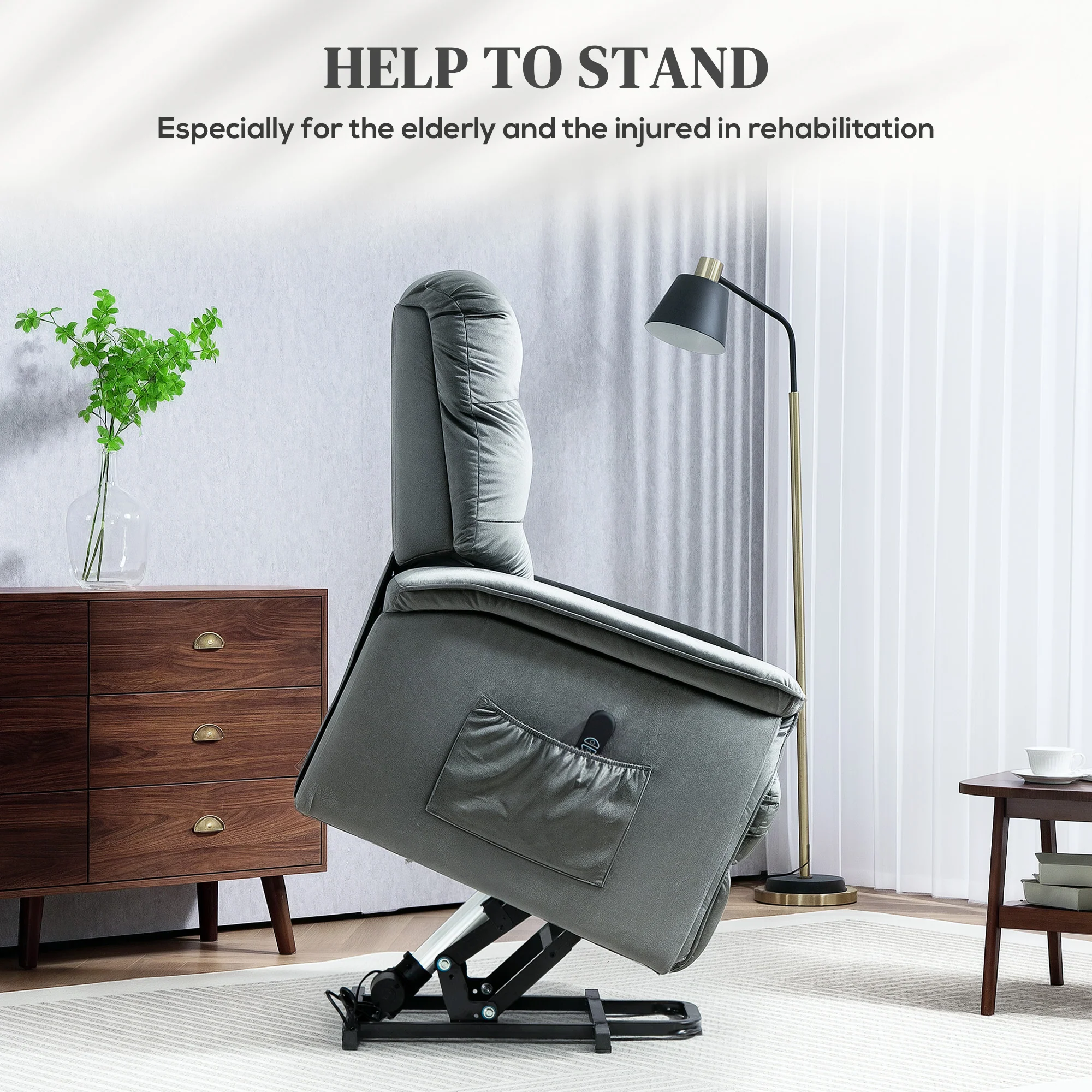 HOMCOM Power Lift Recliner Chair for Elderly w/ Remote Control - Image 12