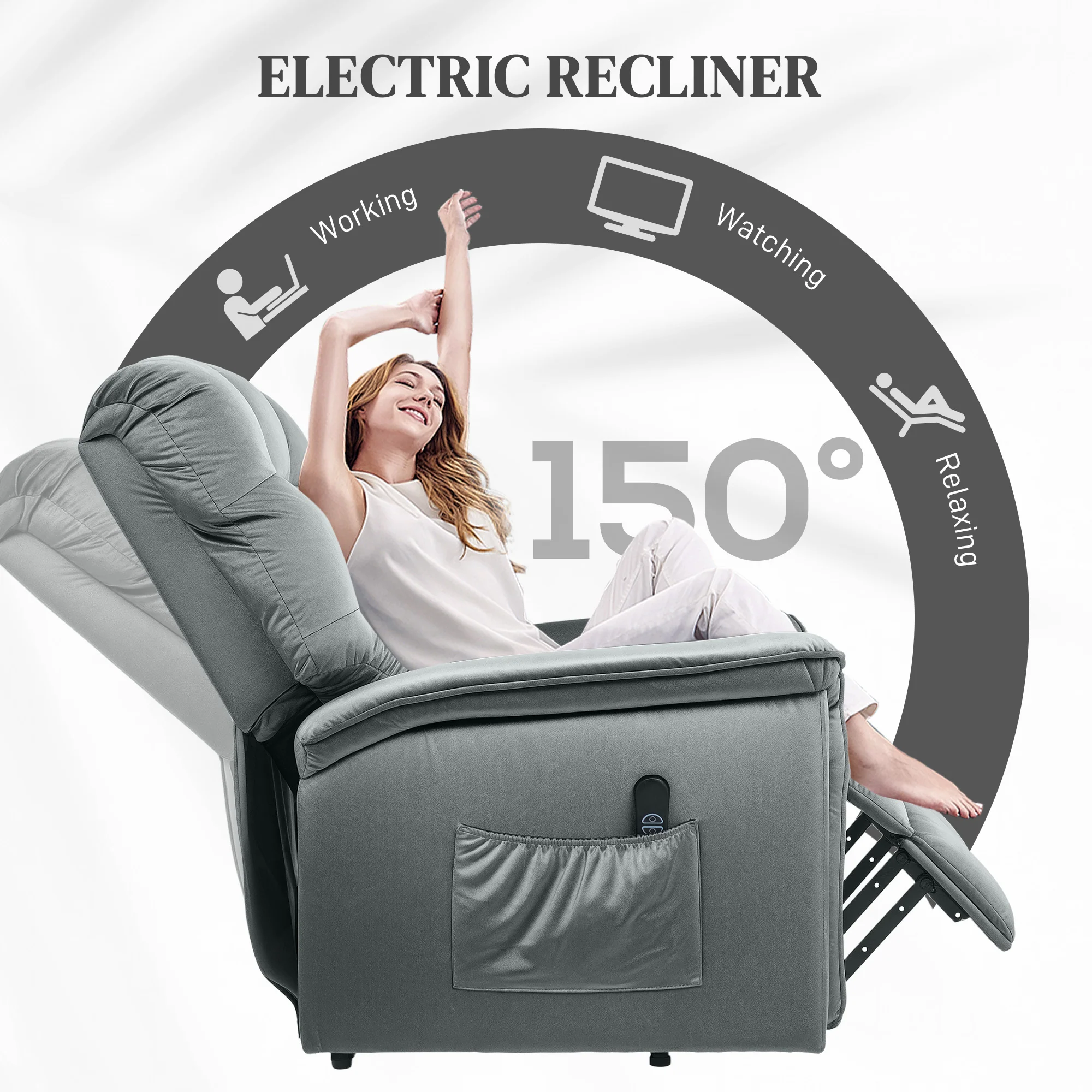 HOMCOM Power Lift Recliner Chair for Elderly w/ Remote Control - Image 13