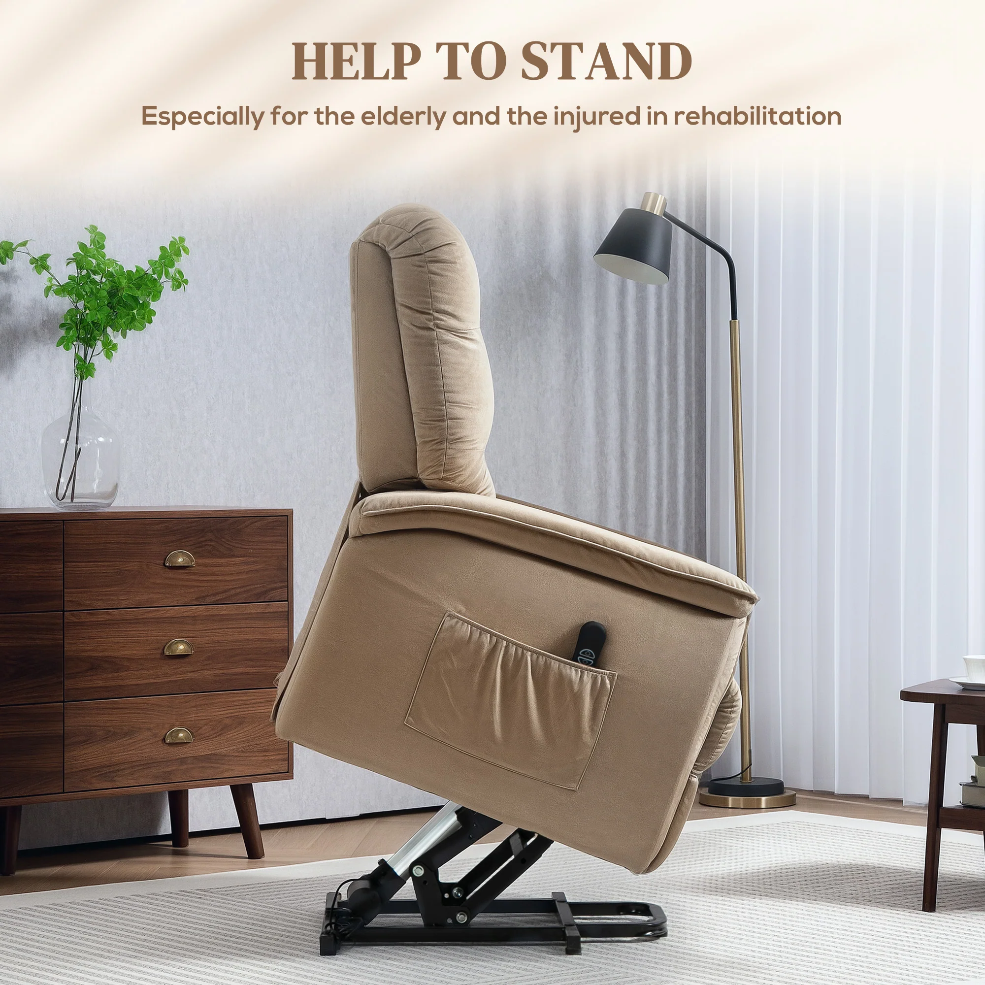HOMCOM Power Lift Recliner Chair for Elderly w/ Remote Control - Image 3